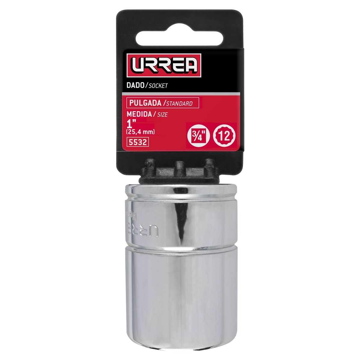 Dado cuadro de 3/4", 12 puntas, en pulgadas, 1" Urrea - Imagen 2