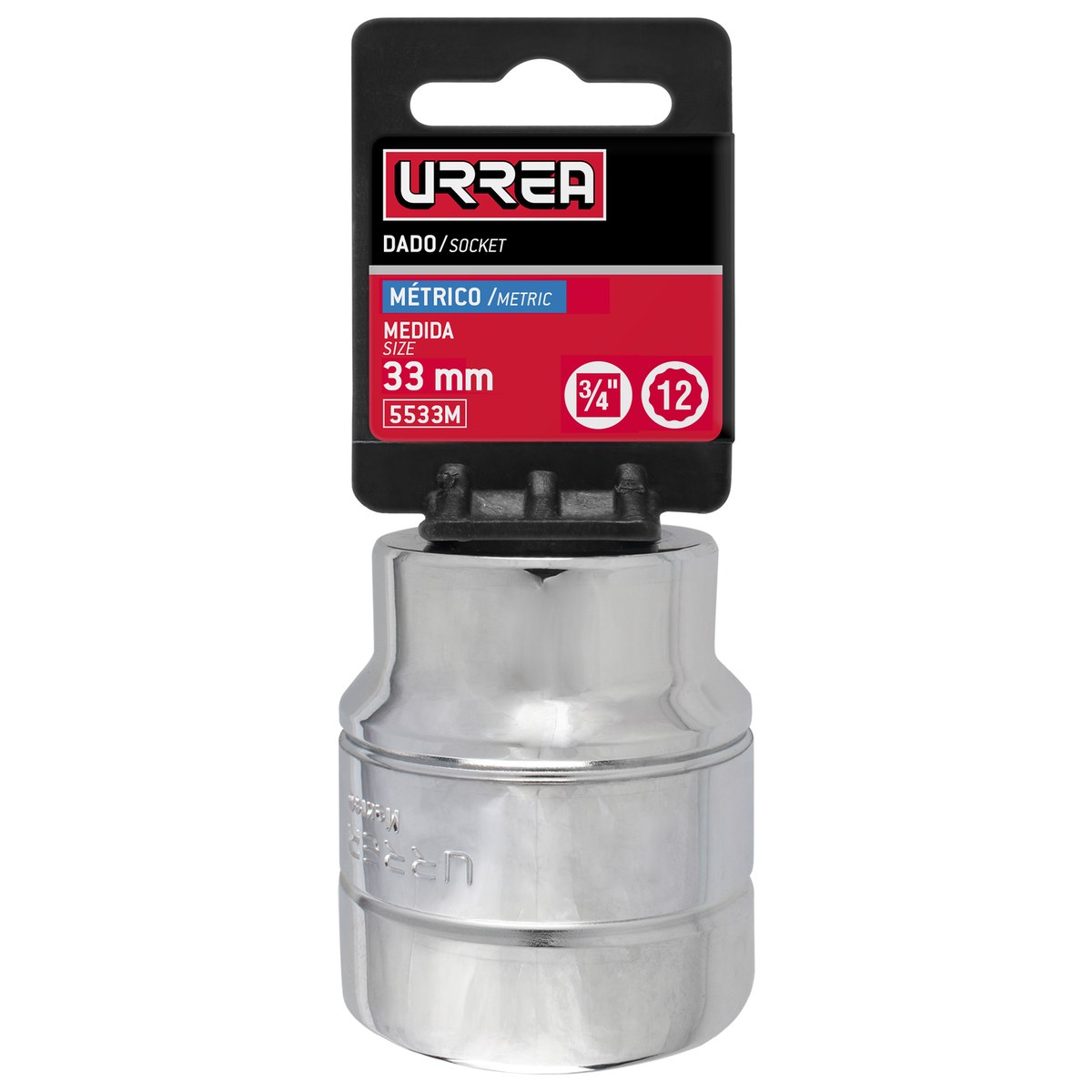 Dado cuadro de 3/4", 12 puntas, métrico, 33 mm Urrea - Imagen 2