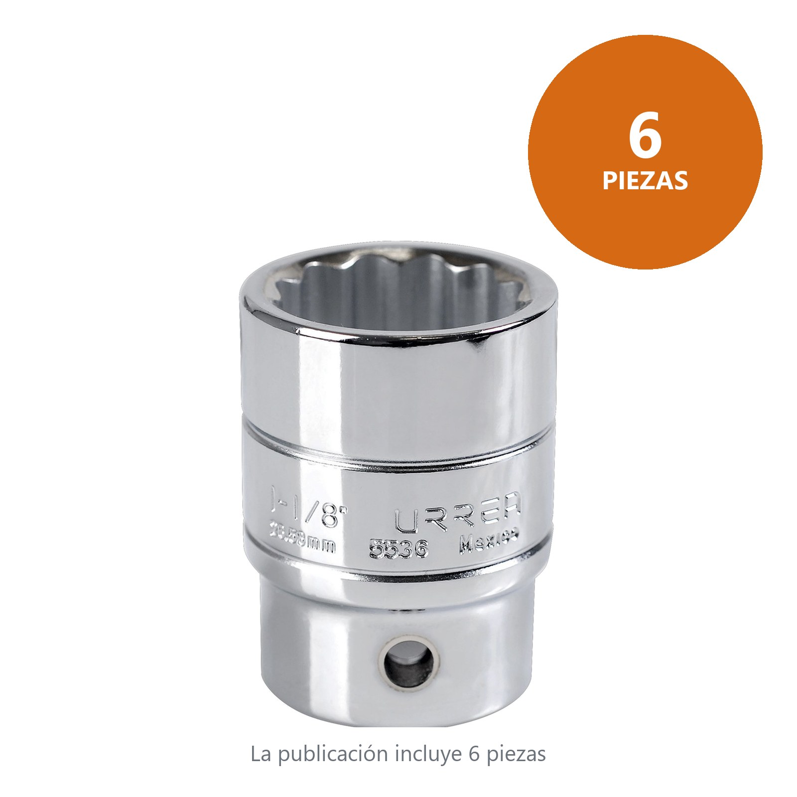 Dado cuadro de 3/4", 12 puntas, en pulgadas, 1-1/8" Urrea - Imagen 3