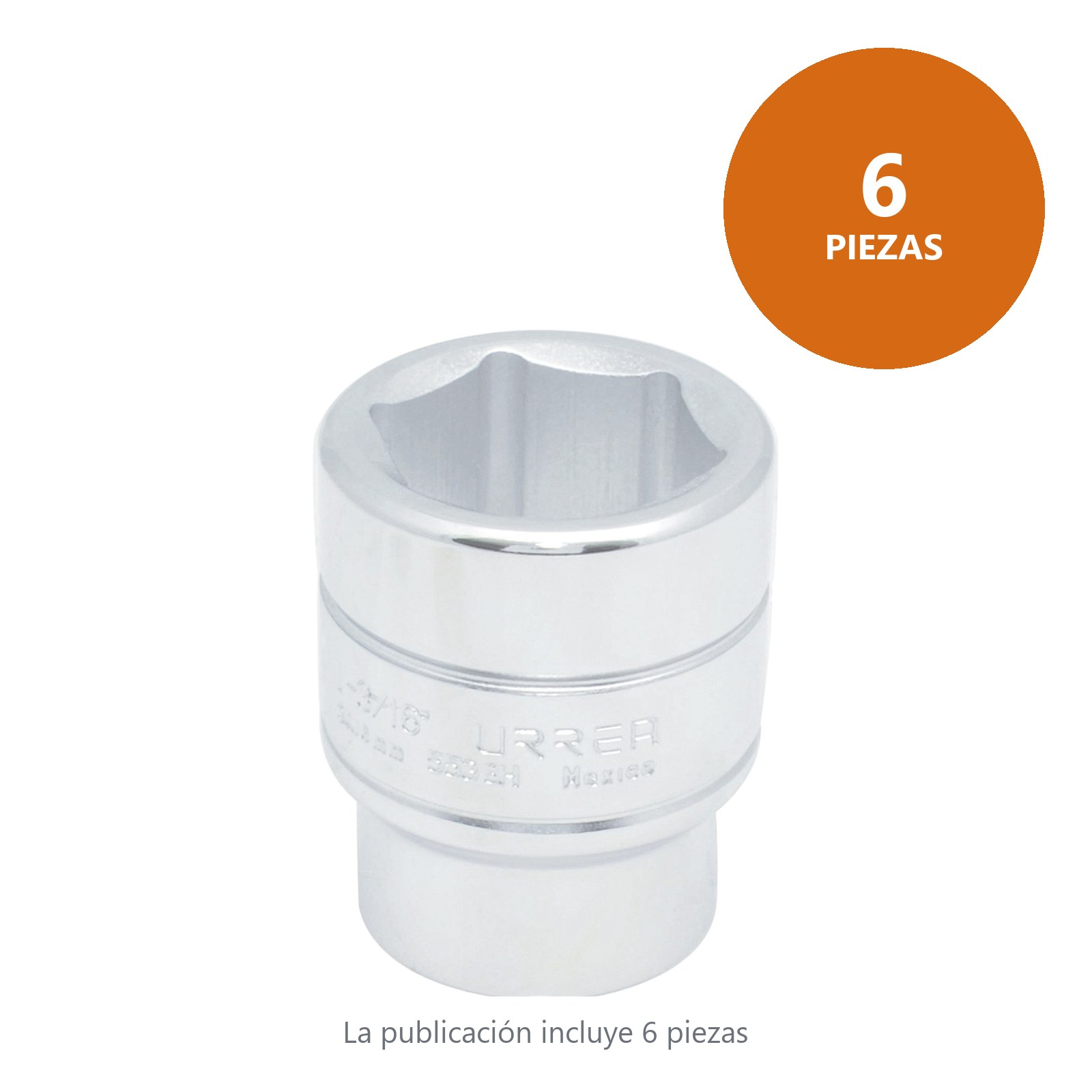 Dado cuadro de 3/4", 6 puntas, en pulgadas, 1-1/8" Urrea - Imagen 3