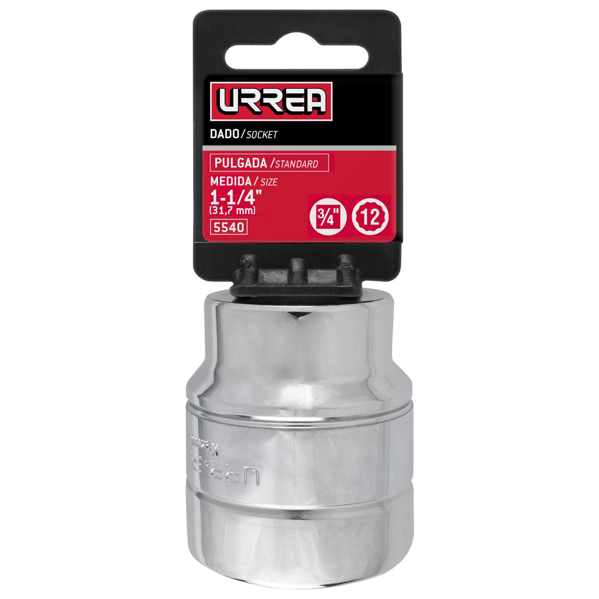 Dado cuadro de 3/4", 12 puntas, en pulgadas, 1-1/4" Urrea - Imagen 2