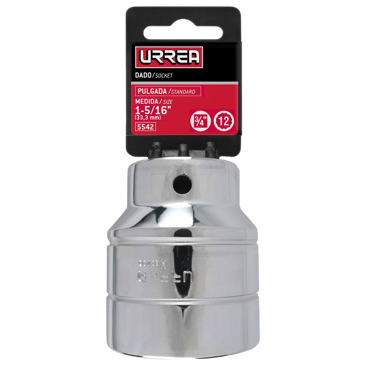 Dado cuadro de 3/4", 12 puntas, en pulgadas, 1-5/16" Urrea - Imagen 2