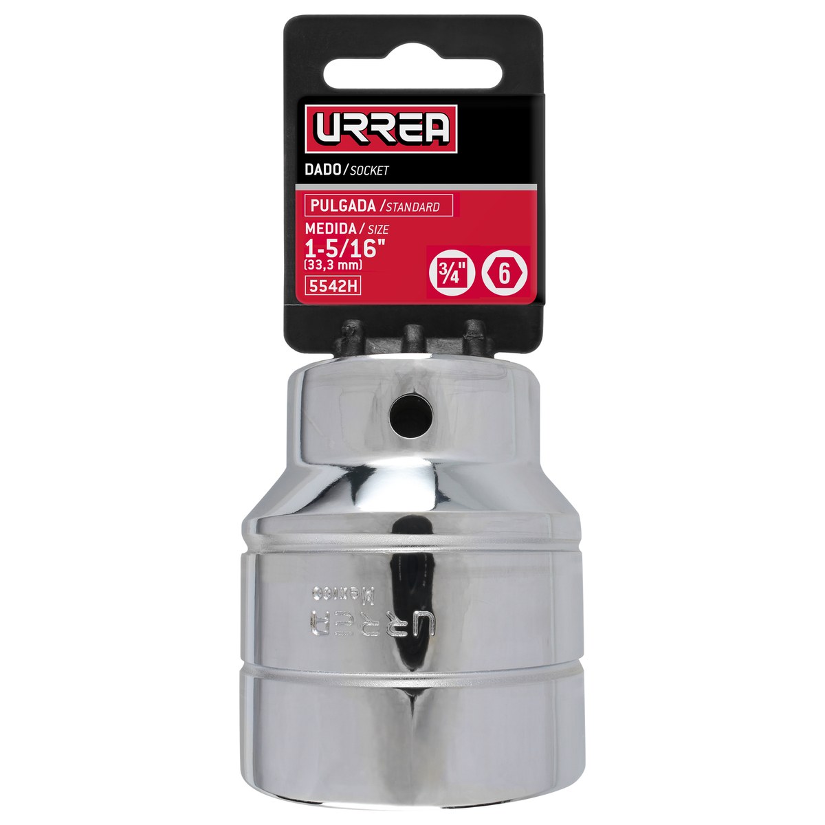 Dado cuadro de 3/4", 6 puntas, en pulgadas, 1-5/16" Urrea - Imagen 2