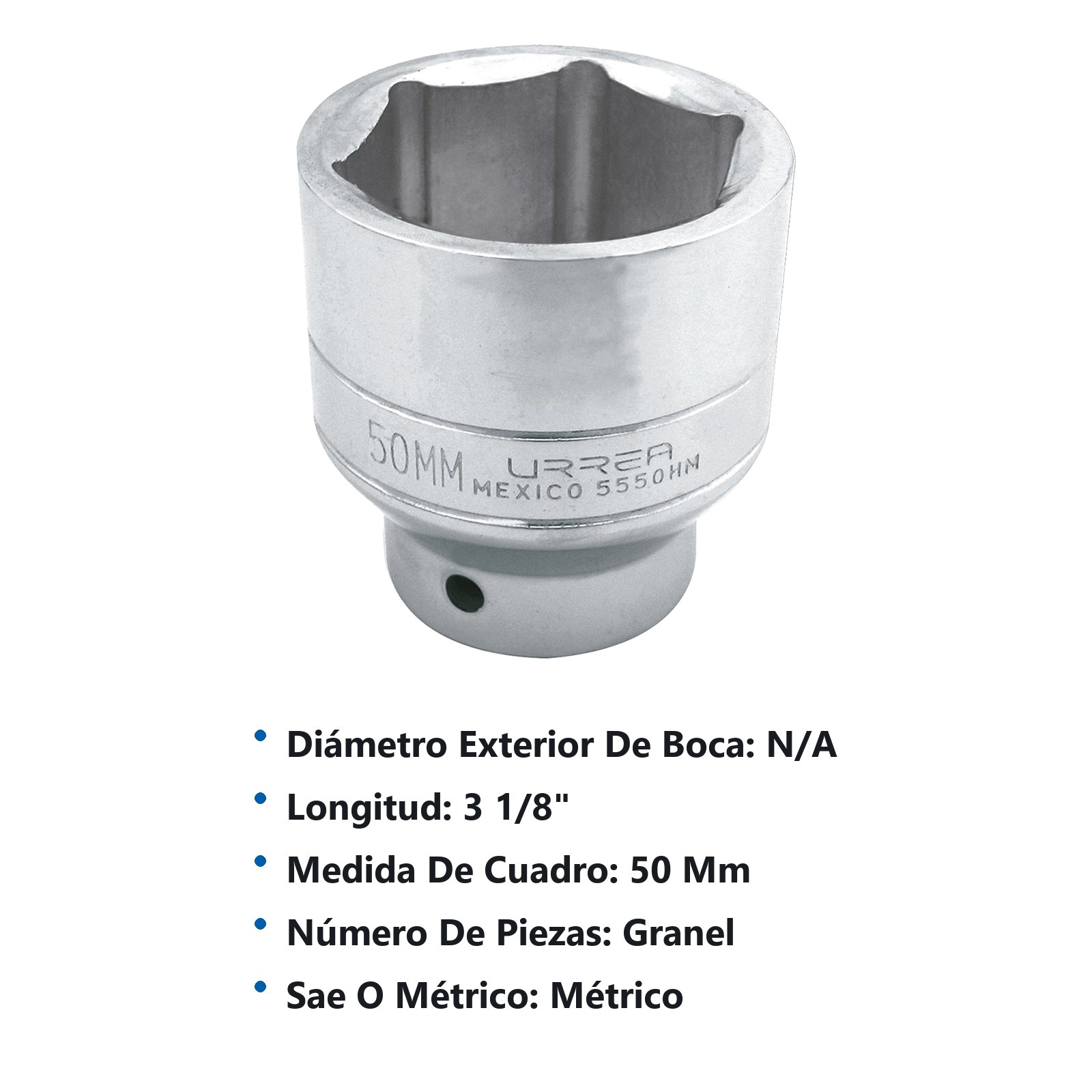 Dado cuadro de 3/4", 6 puntas, métrico, 50 mm Urrea - Imagen 3