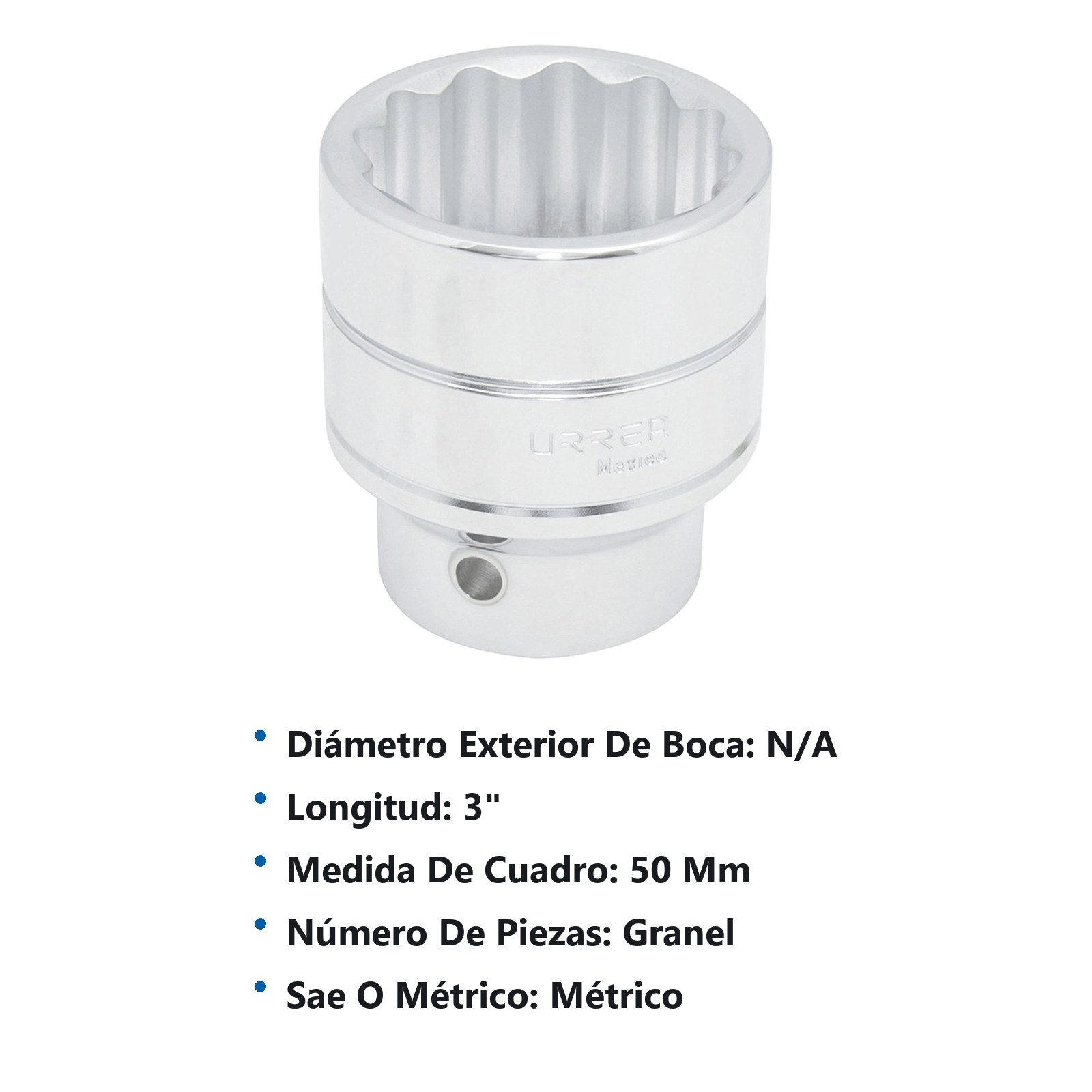 Dado cuadro de 3/4", 12 puntas, métrico, 50 mm Urrea - Imagen 3