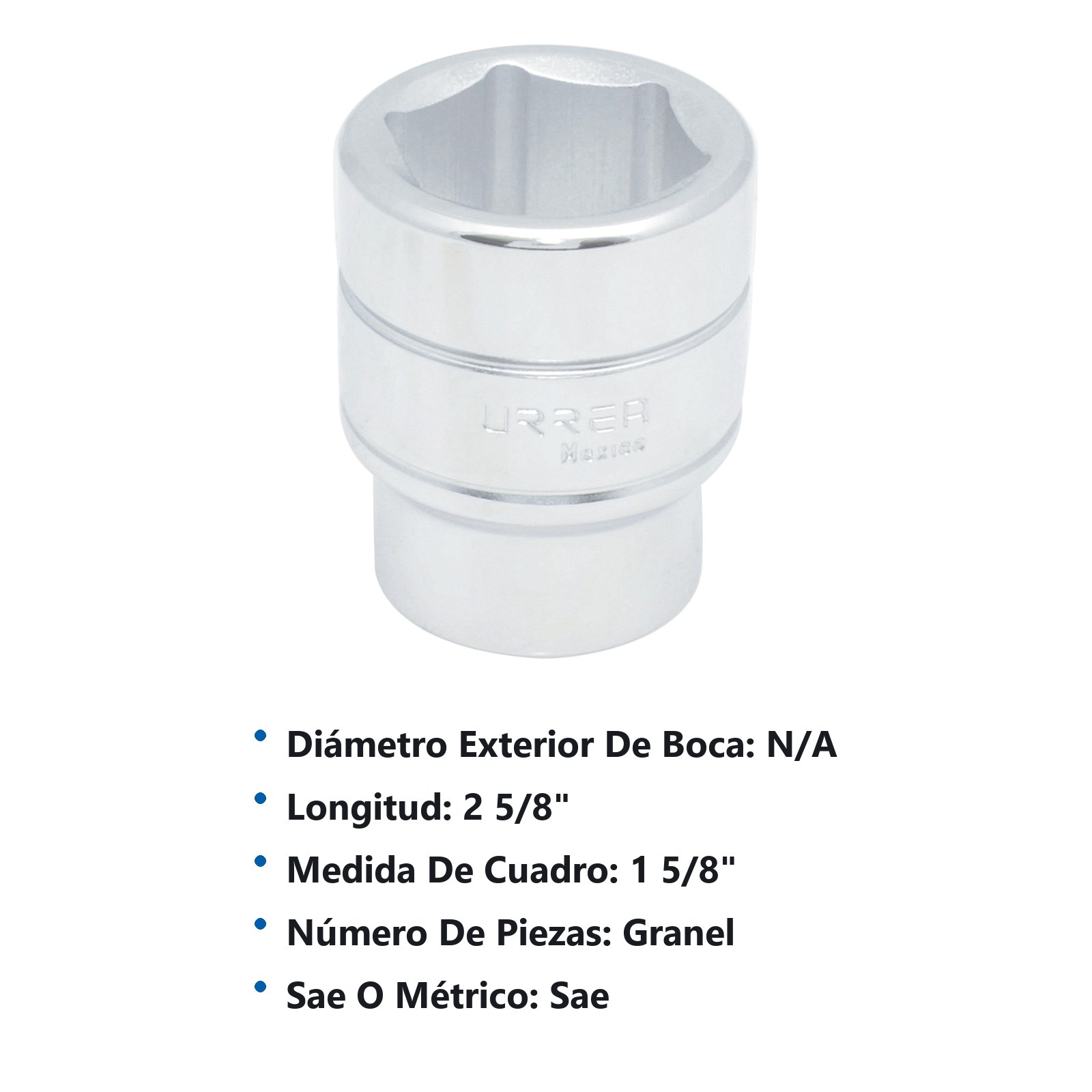 Dado cuadro de 3/4", 6 puntas, en pulgadas, 1-5/8" Urrea - Imagen 3