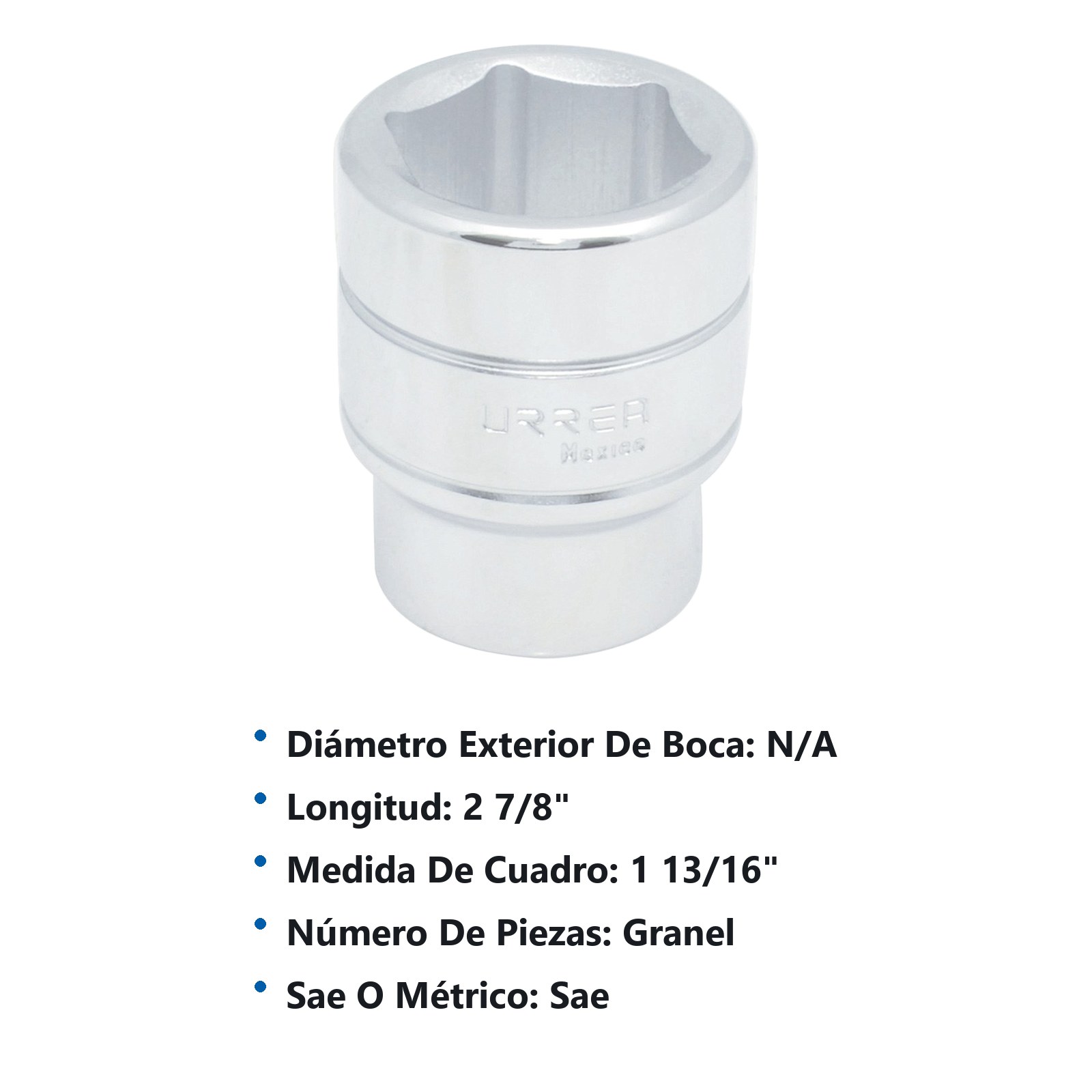 Dado cuadro de 3/4", 6 puntas, en pulgadas, 1-13/16" Urrea - Imagen 3