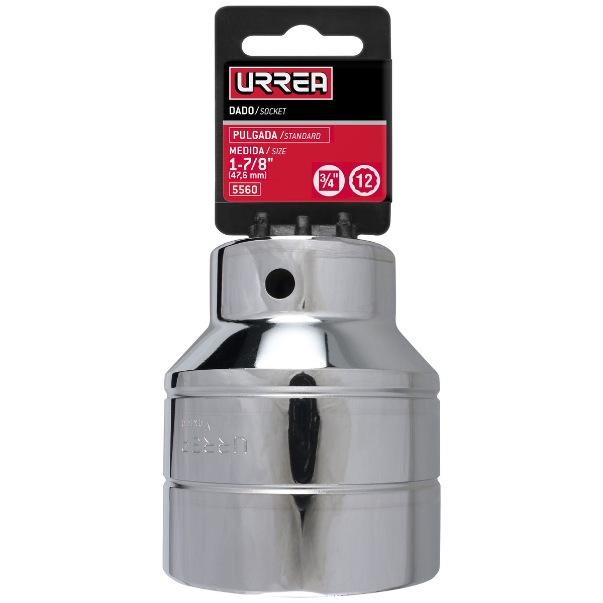 Dado cuadro de 3/4", 12 puntas, en pulgadas, 1-7/8" Urrea - Imagen 2