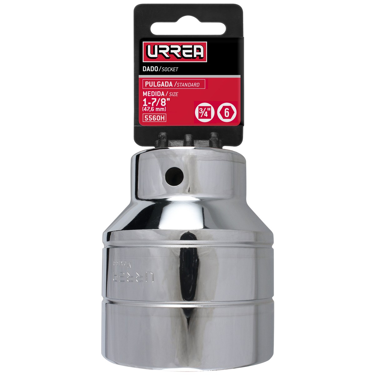 Dado cuadro de 3/4", 6 puntas, en pulgadas, 1-7/8" Urrea - Imagen 2