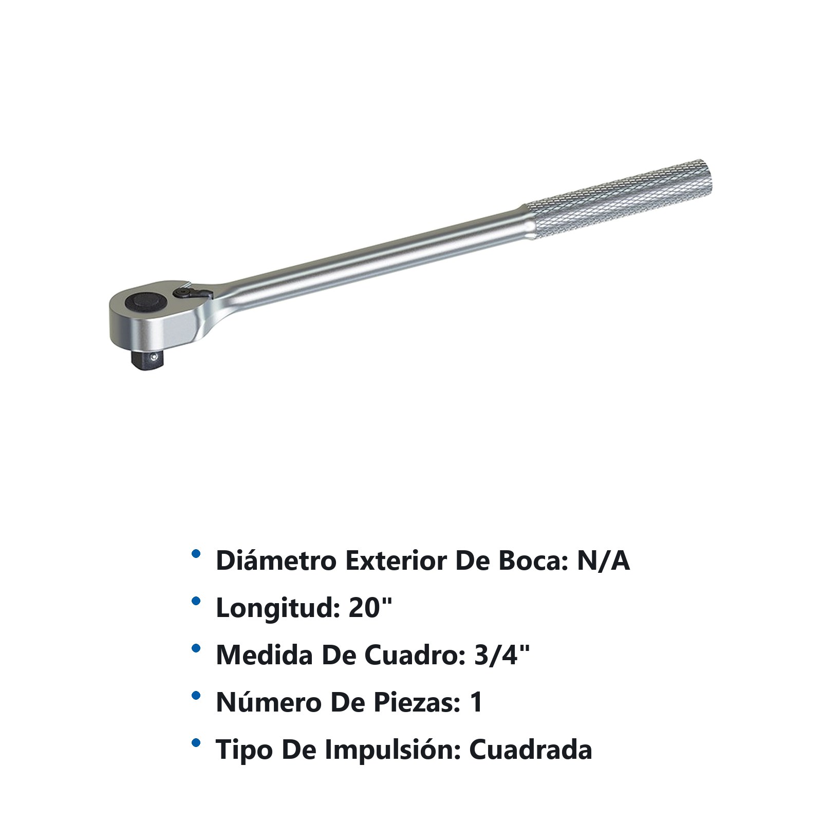 Matraca reversible cromada, quick release, para dado cuadro de 3/4" Urrea - Imagen 2