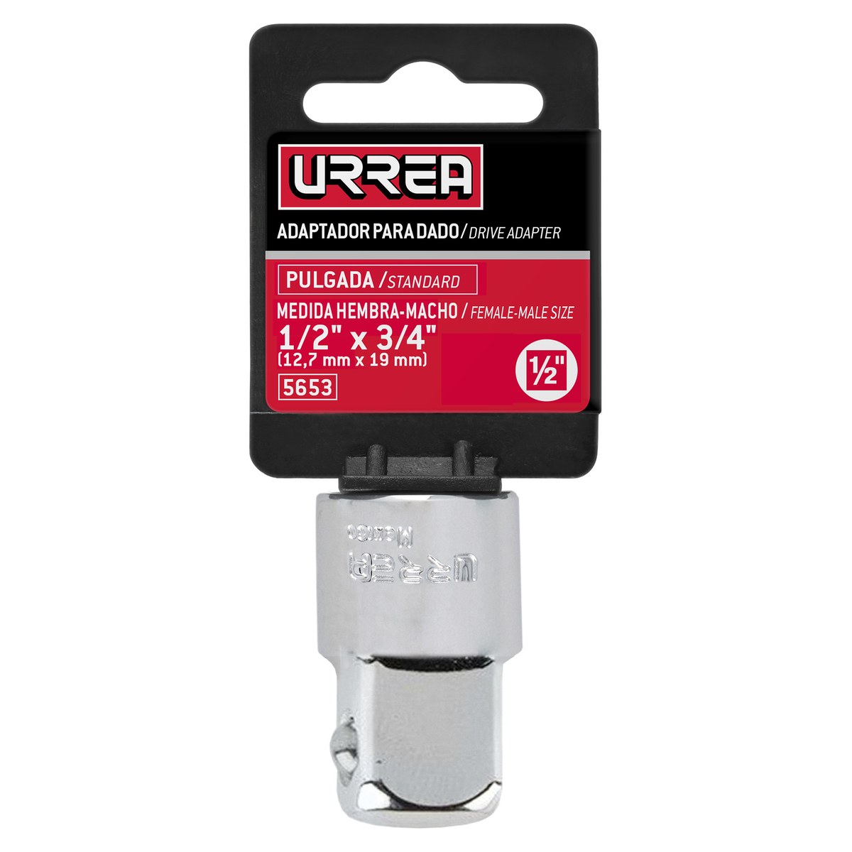 Adaptador para dado cuadro de 1/2" hembra a 3/4" macho Urrea - Imagen 2