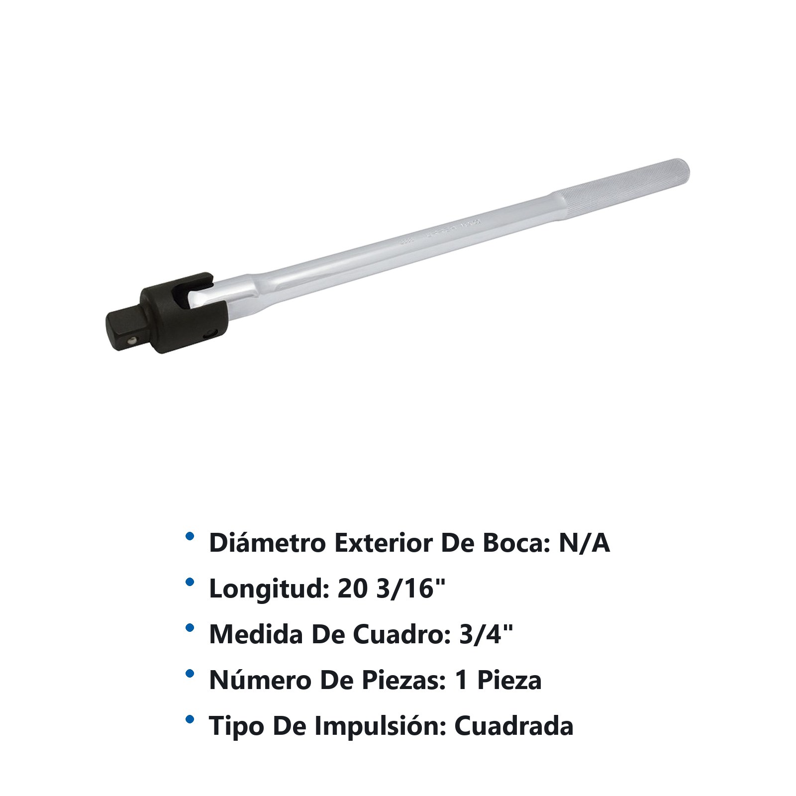 Mango articulado cromado para dado cuadro de 3/4", 20-3/16" Urrea - Imagen 2