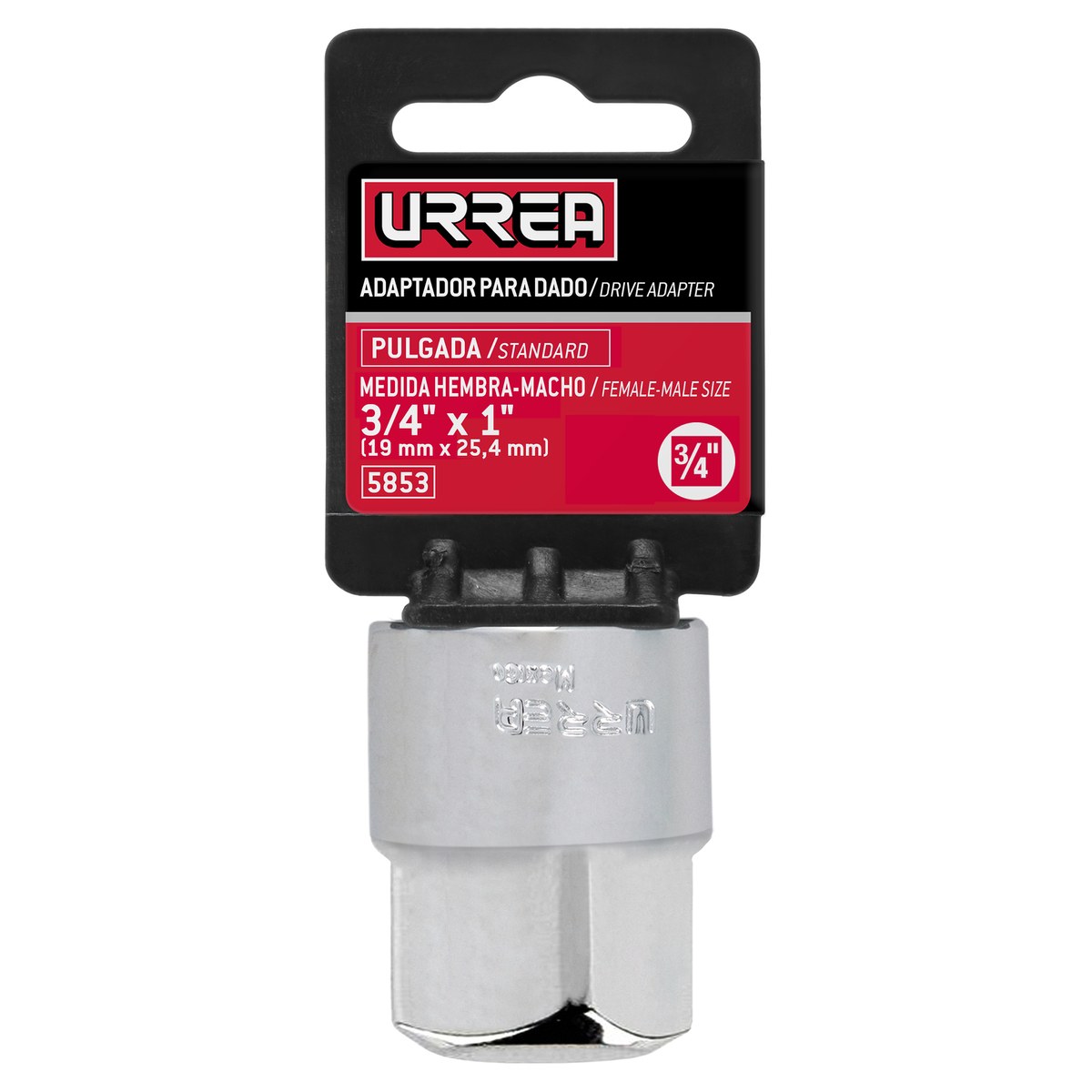 Adaptador para dado cuadro de 3/4" hembra a 1" macho Urrea - Imagen 2