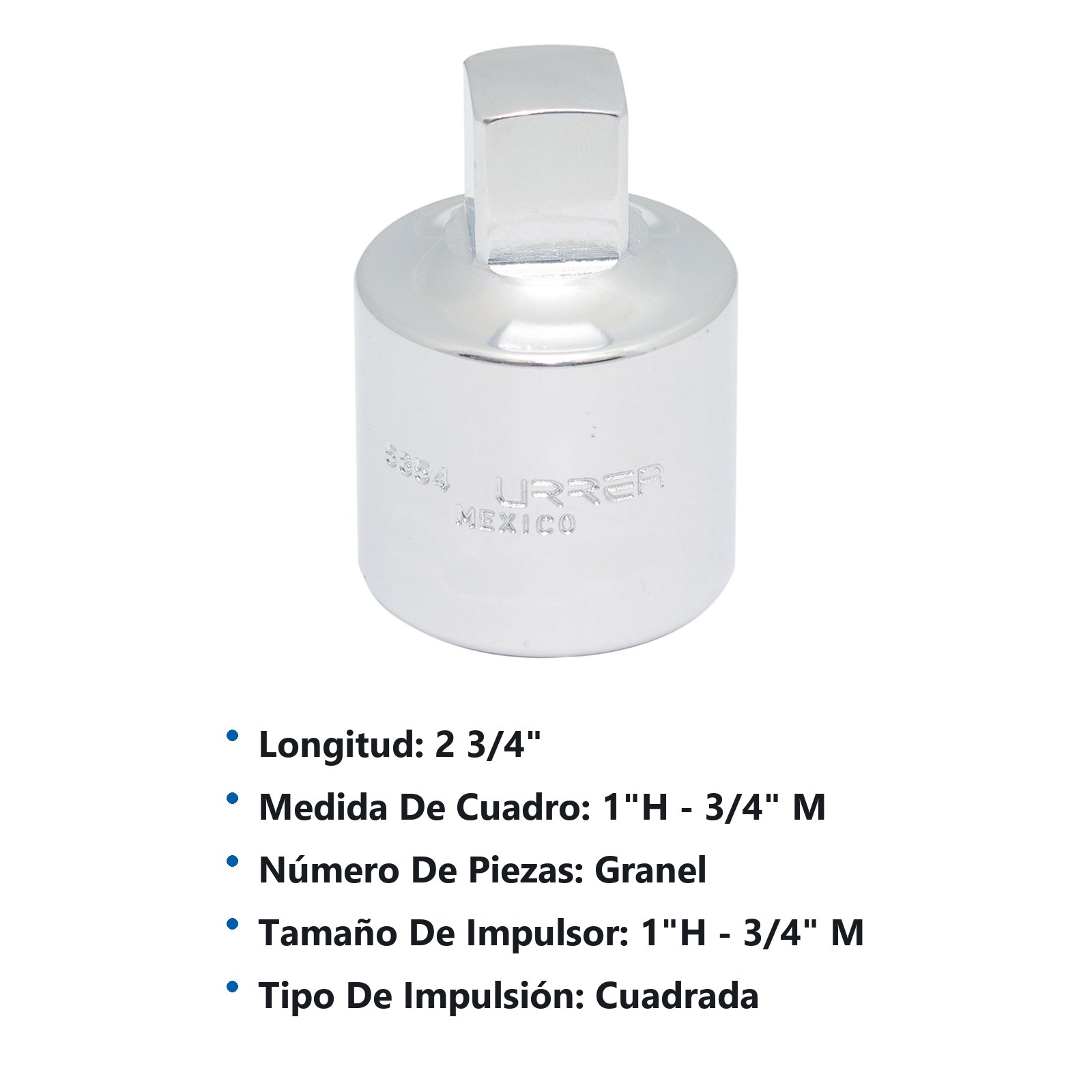 Adaptador para dado cuadro de 1" hembra a 3/4" macho Urrea - Imagen 2