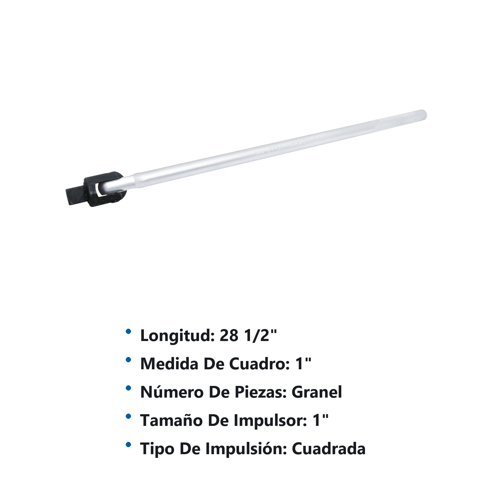 Mango articulado cromado para dado cuadro de 1", 28-1/2" Urrea - Imagen 2