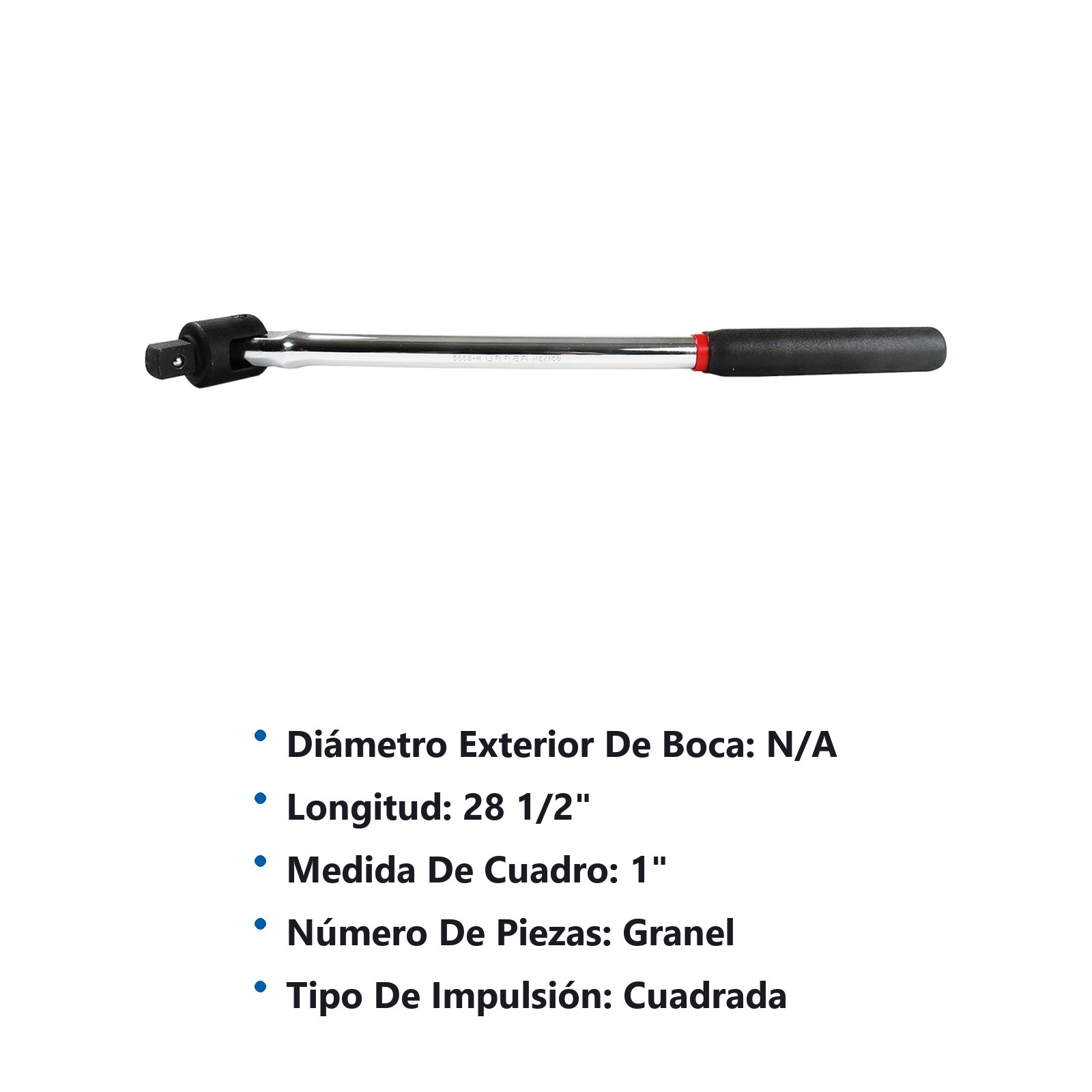 Mango articulado con mango rubber grip para dado cuadro de 1", 28-1/2" Urrea - Imagen 2