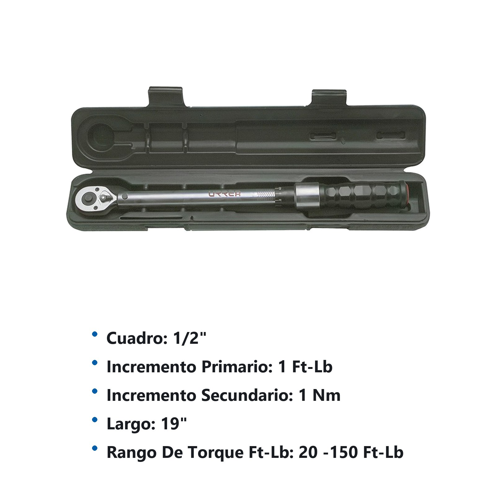 Torquímetro de trueno escala dual cuadro de 1/2", 20-150 ft-lb Urrea - Imagen 3