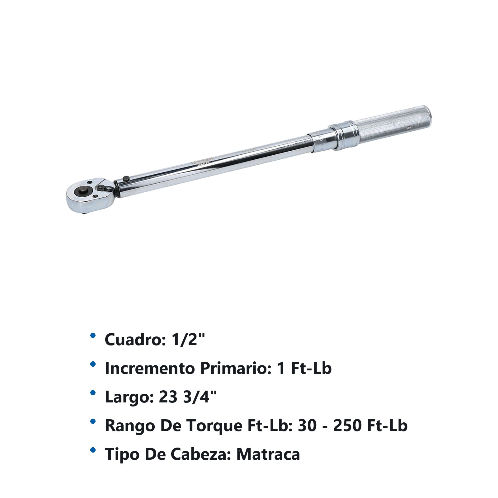 Torquímetro de trueno una escala cuadro de 1/2", 30-250  ft-lb Urrea - Imagen 2