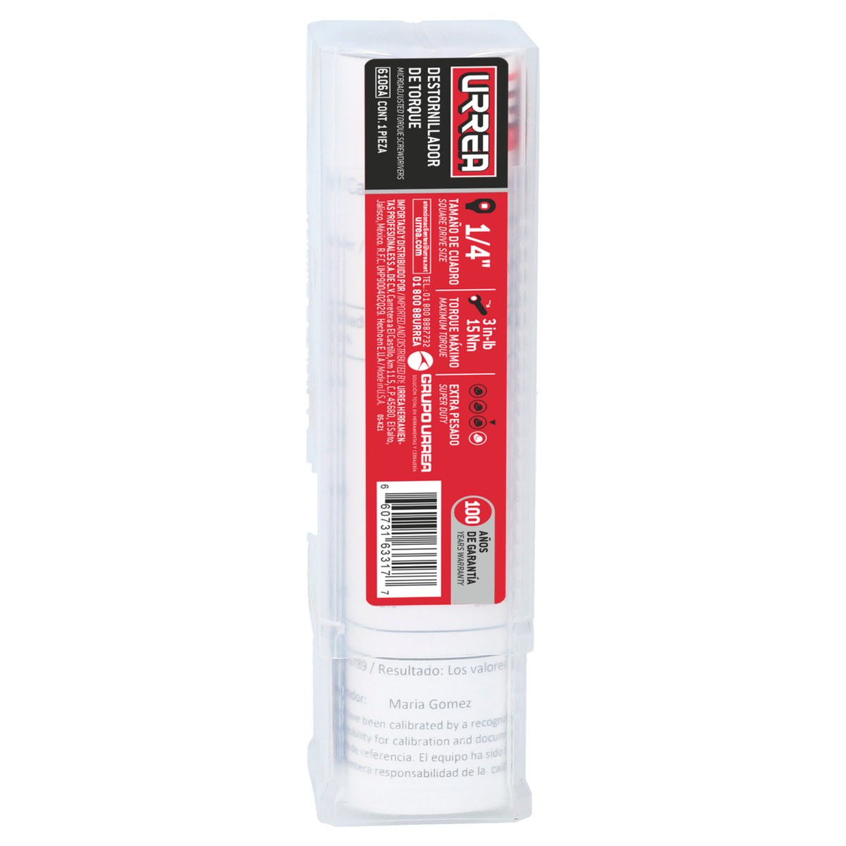 Destornillador de torque microajustable con mango plástico cuadro de 1/4", 3-15 in-lb Urrea - Imagen 2