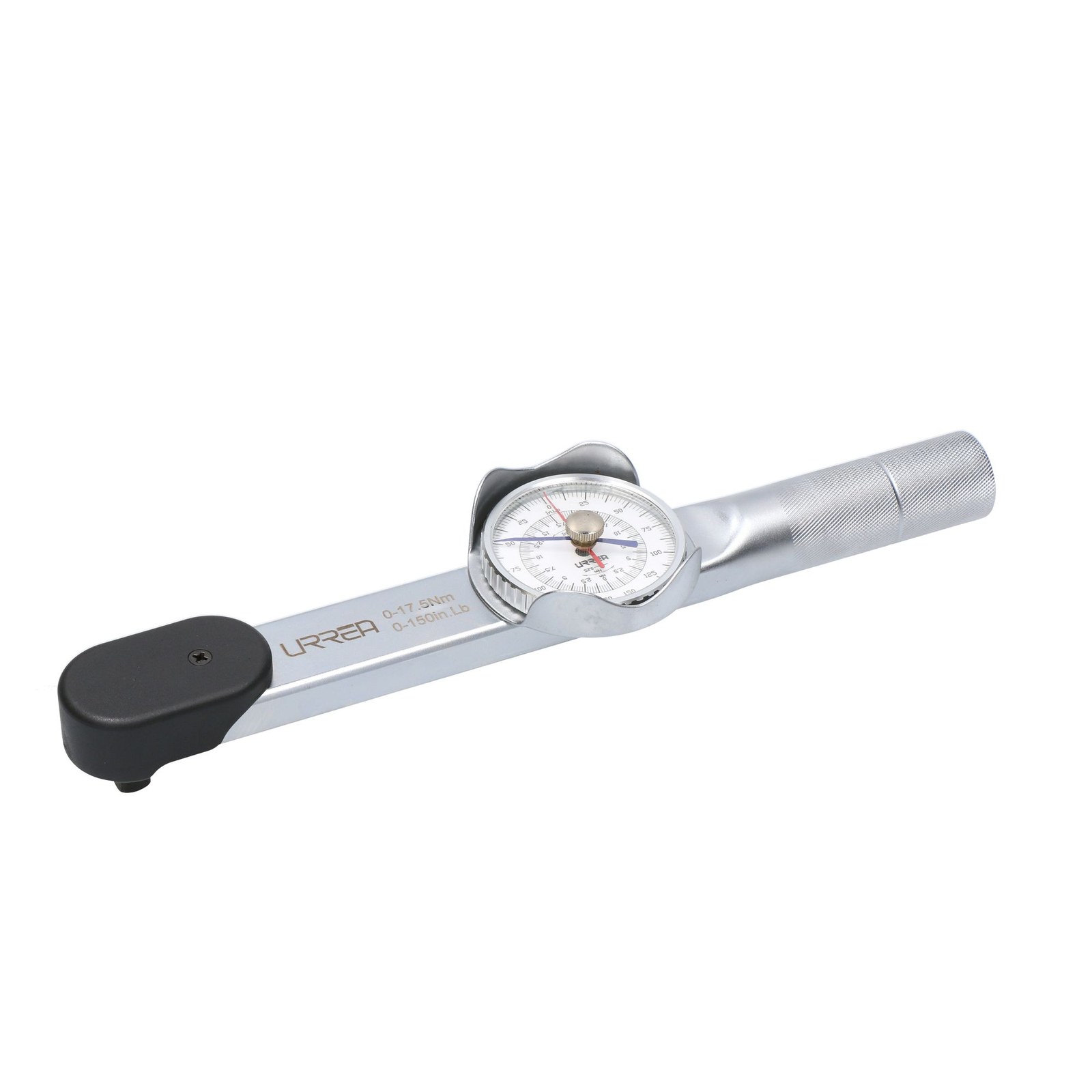 Torquímetro de carátula con cuerpo de aluminio cuadro de 3/8", 30-150 in-lb Urrea - Imagen 2