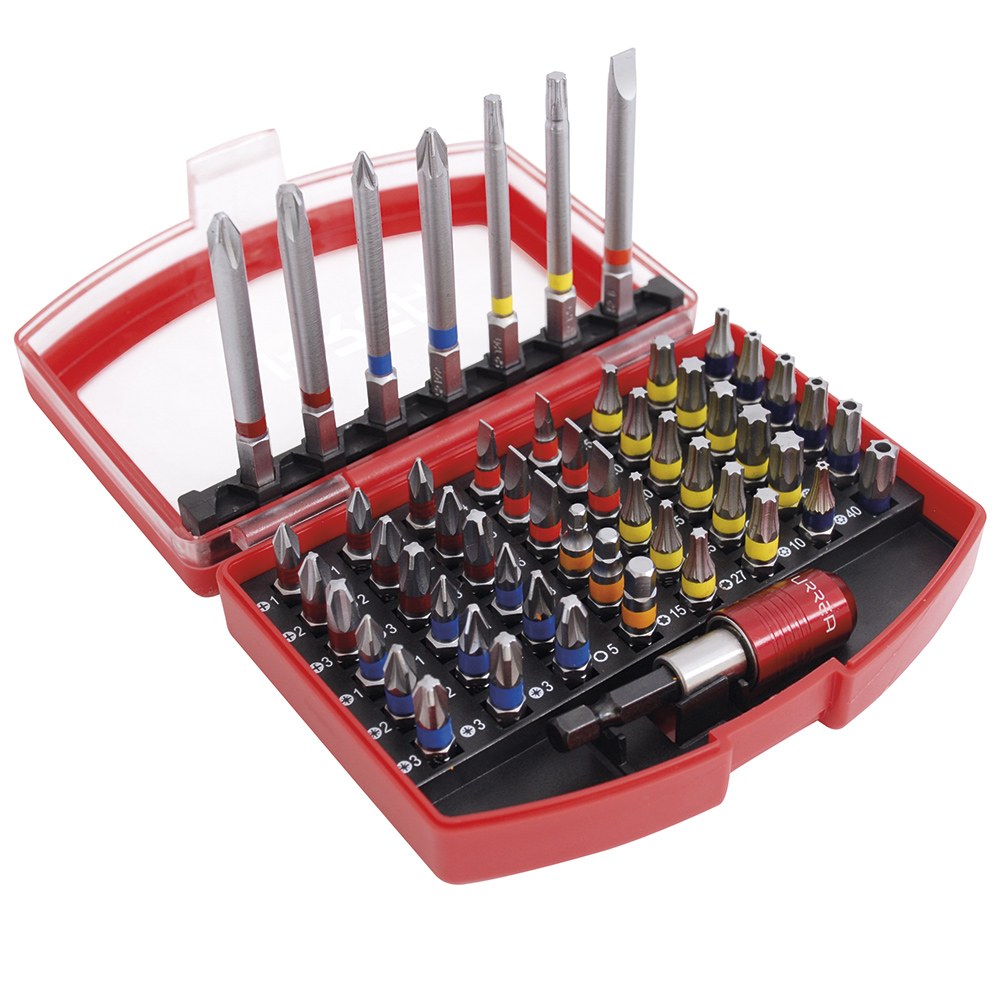 Juego combinado de puntas hexágono de 1/4" con adaptador magnético de poder, 56pz en cajaP Urrea