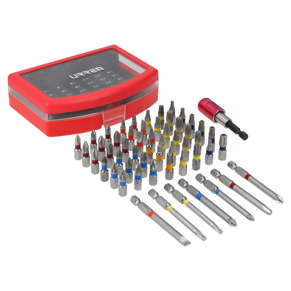 Juego combinado de puntas hexágono de 1/4" con adaptador magnético de poder, 56pz en cajaP Urrea - Imagen 2
