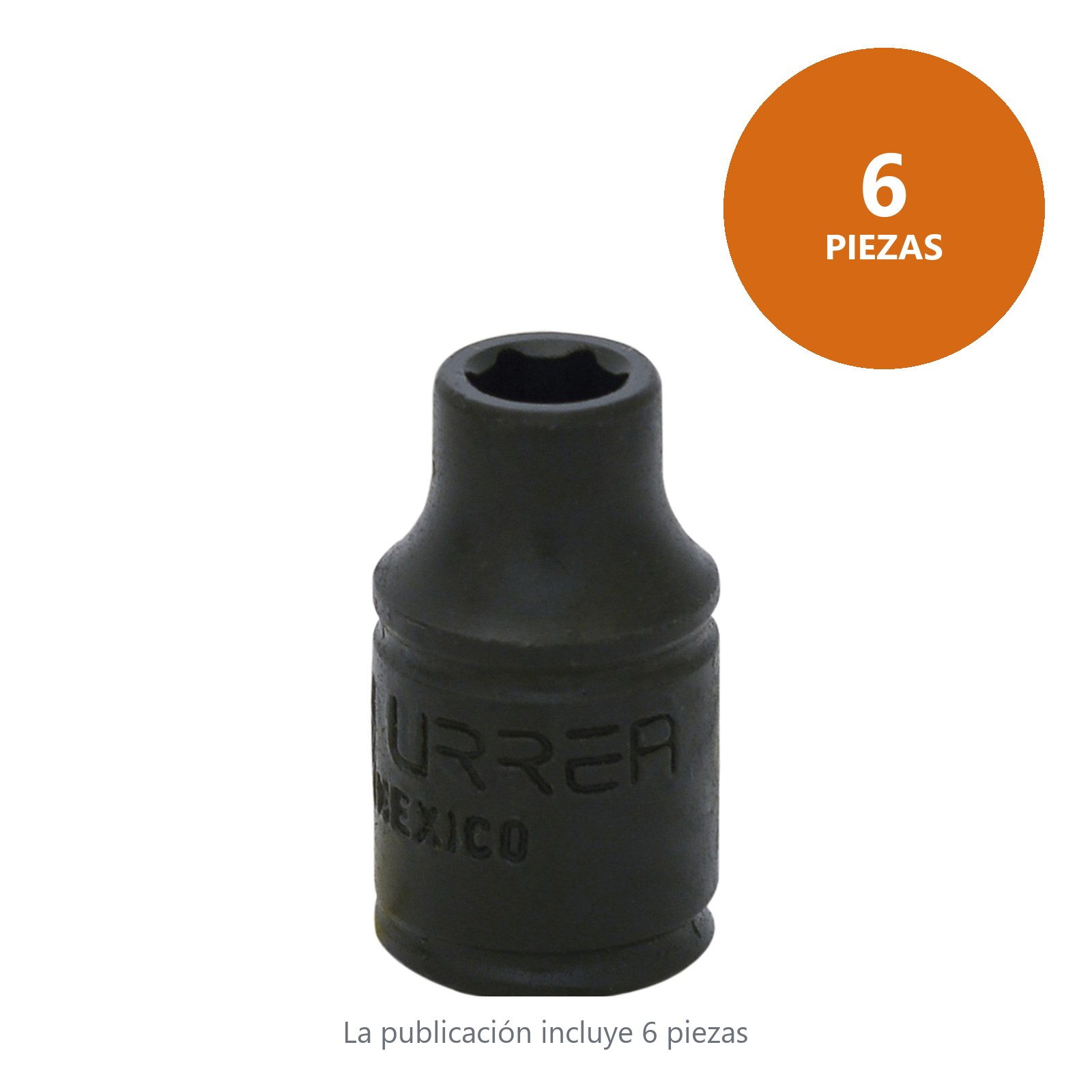 Dado de impacto cuadro de 1/4", 6 puntas, métrico, 7 mm Urrea - Imagen 2