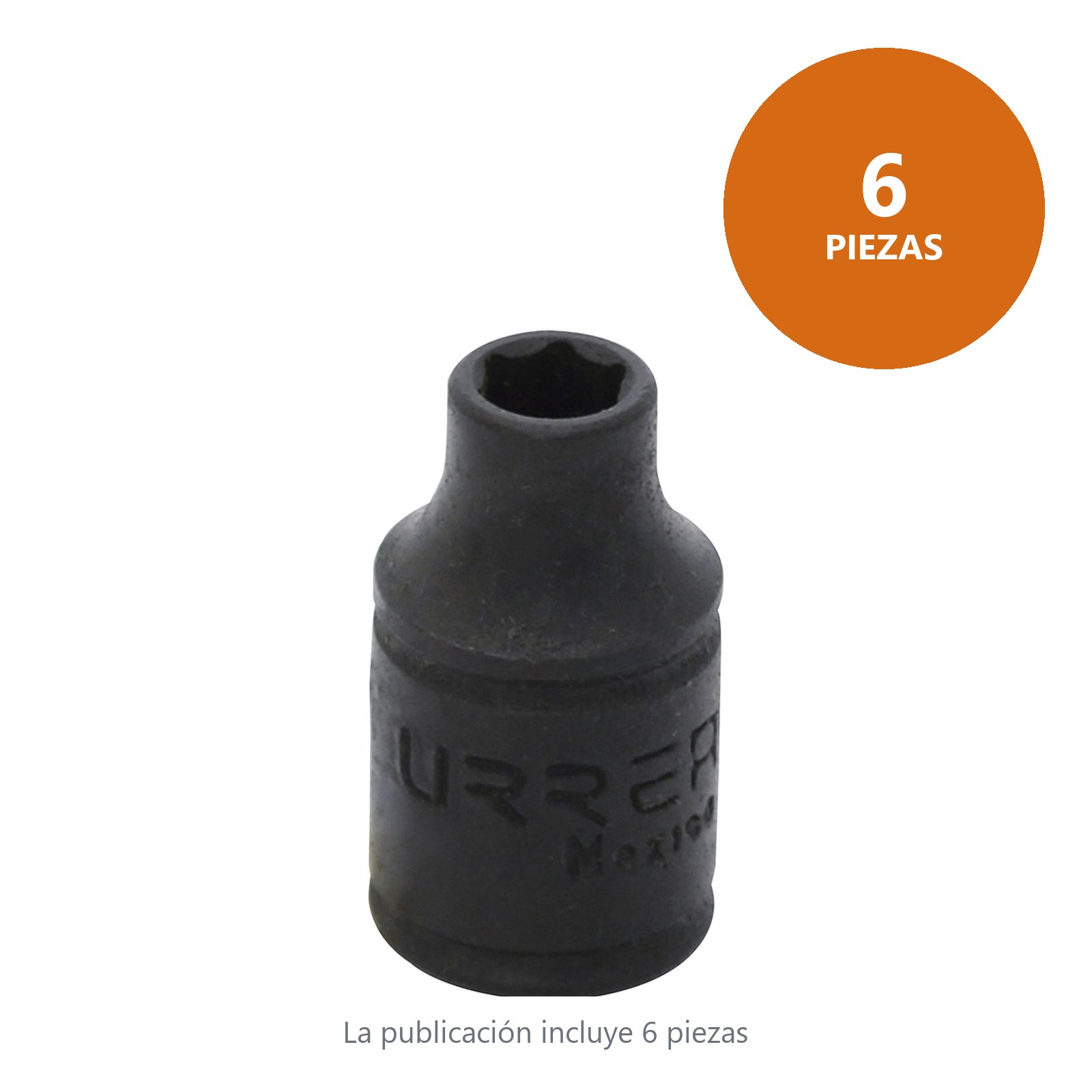 Dado de impacto cuadro de 1/4", 6 puntas, en pulgadas, 1/4" Urrea - Imagen 2