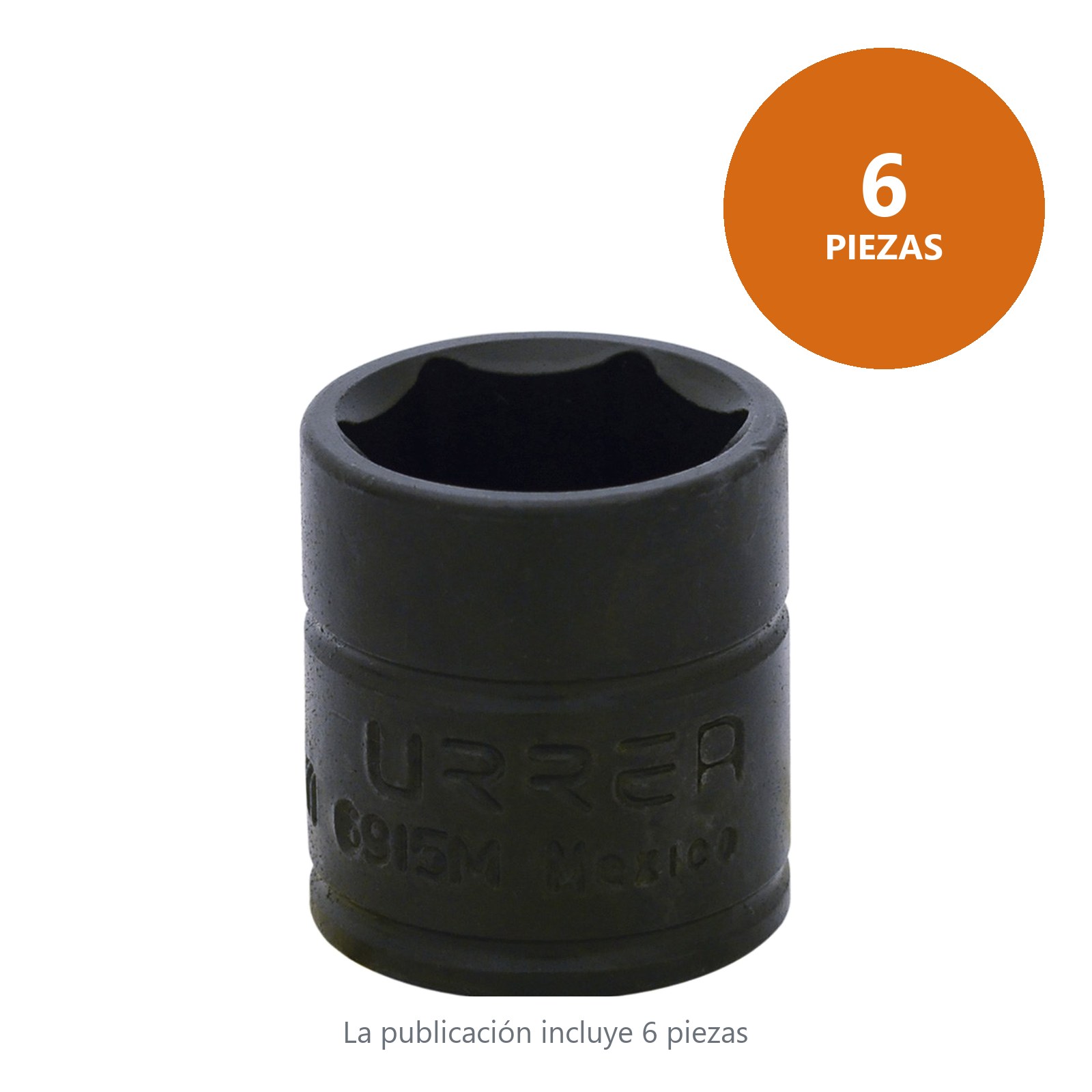 Dado de impacto cuadro de 1/4", 6 puntas, métrico, 15 mm Urrea - Imagen 2