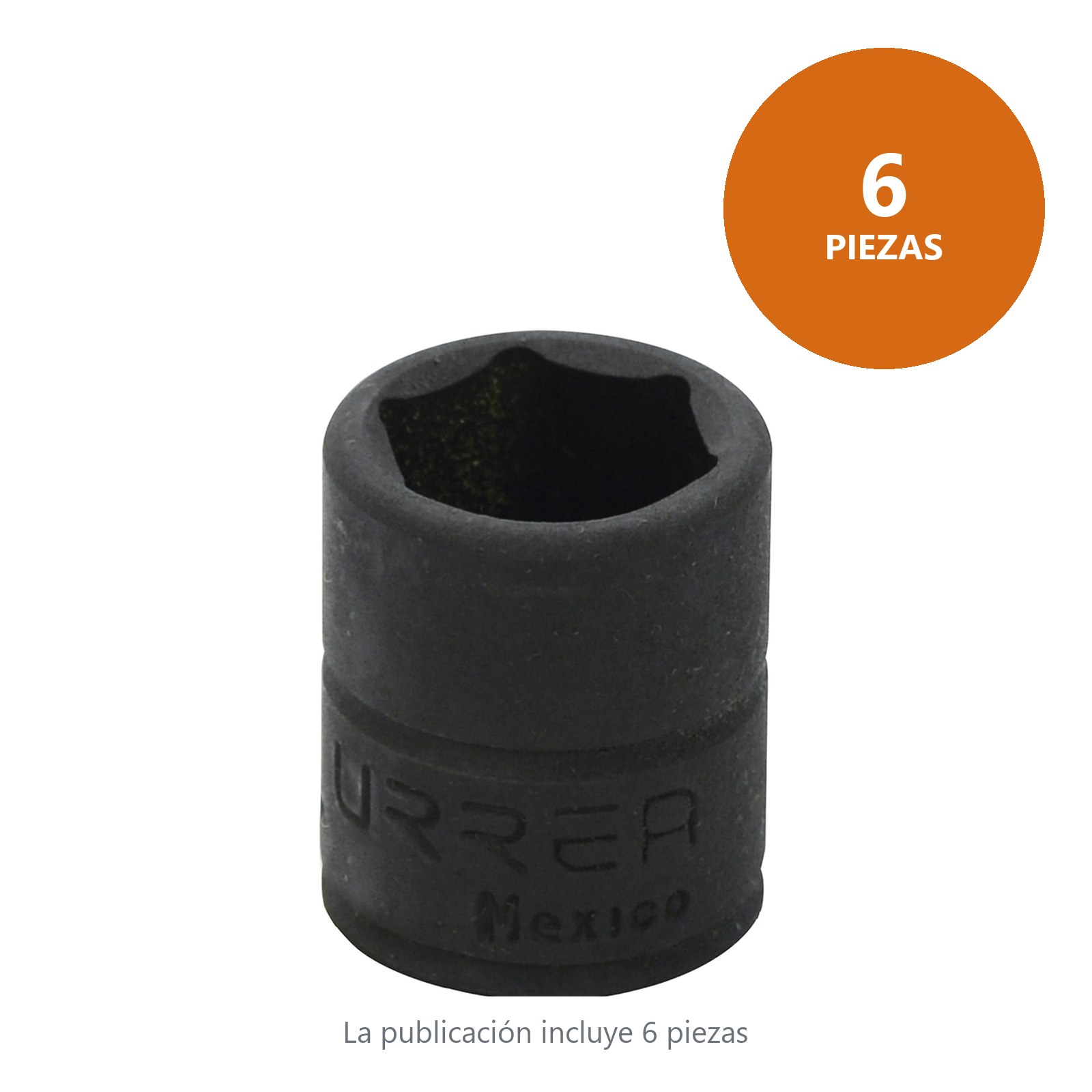 Dado de impacto cuadro de 1/4", 6 puntas, en pulgadas, 5/8" Urrea - Imagen 2