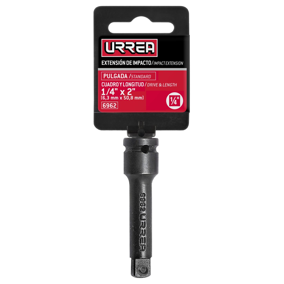 Extensión con perno para dado de impacto cuadro de 1/4", 2" Urrea - Imagen 2