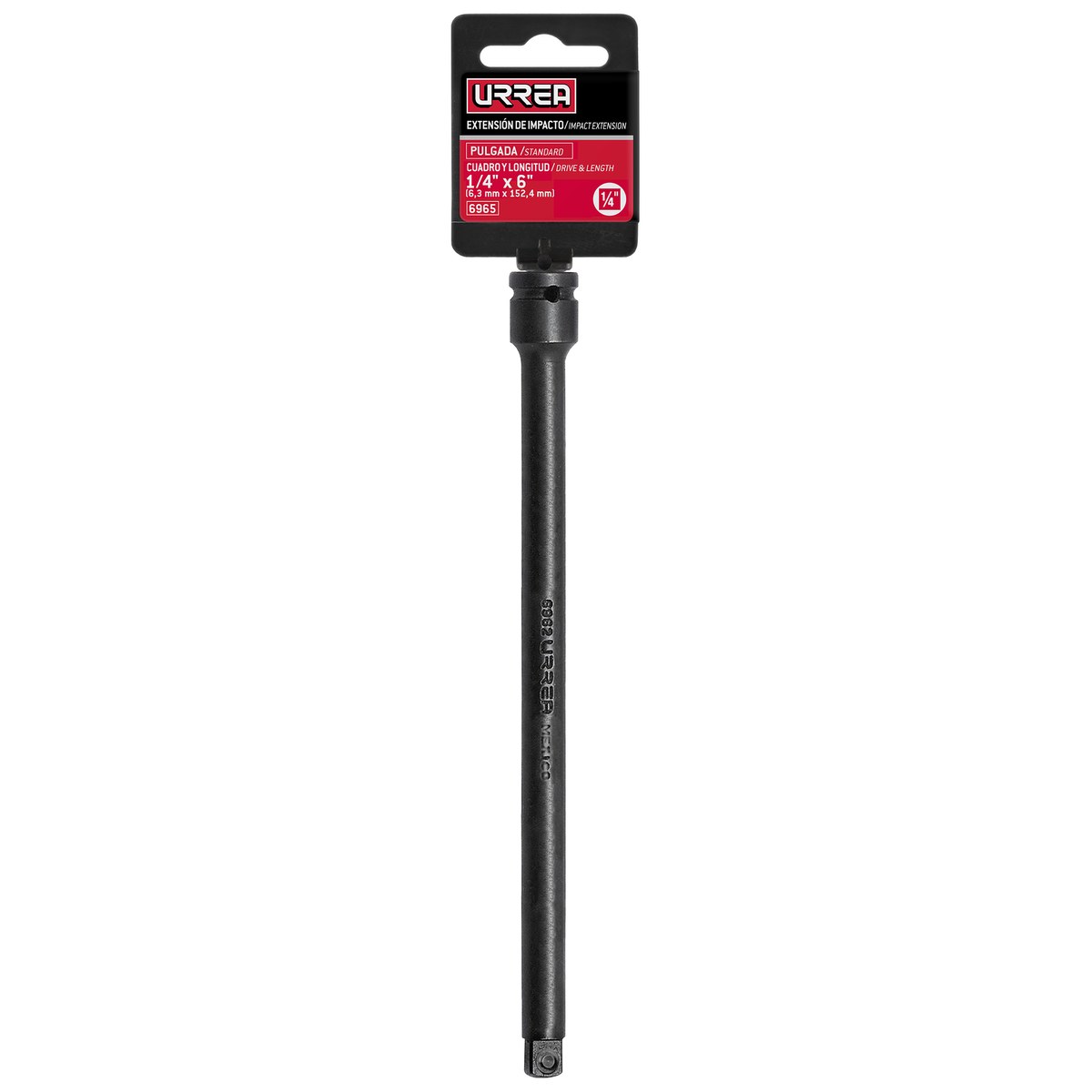 Extensión con perno para dado de impacto cuadro de 1/4", 6" Urrea - Imagen 2