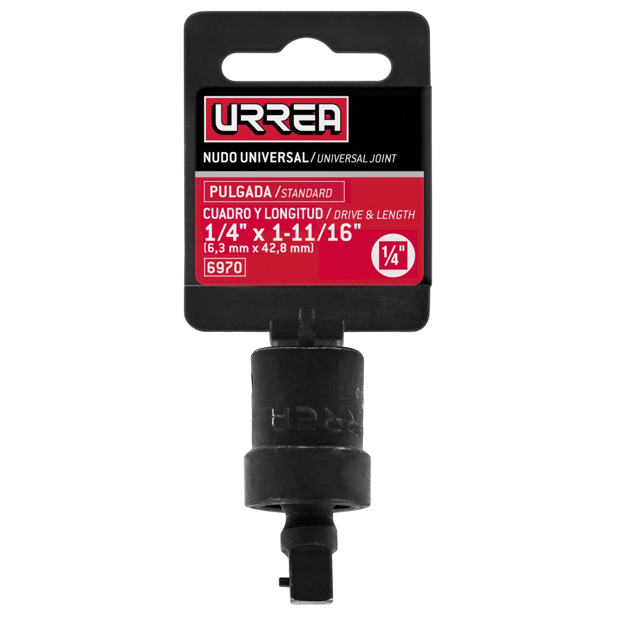 Nudo universal para dado de impacto con perno cuadro de 1/4", 1-11/16" Urrea - Imagen 2