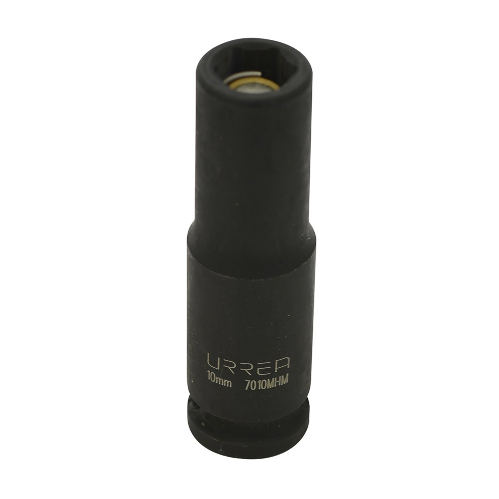 Dado de impacto largo con imán cuadro de 3/8", 6 puntas, métrico, 10 mm Urrea