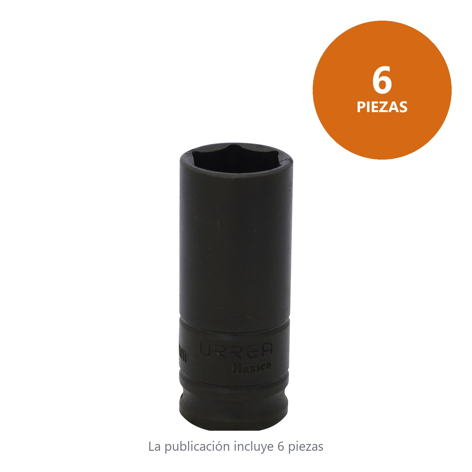 Dado de impacto largo cuadro de 3/8", 6 puntas, métrico, 16 mm Urrea - Imagen 2