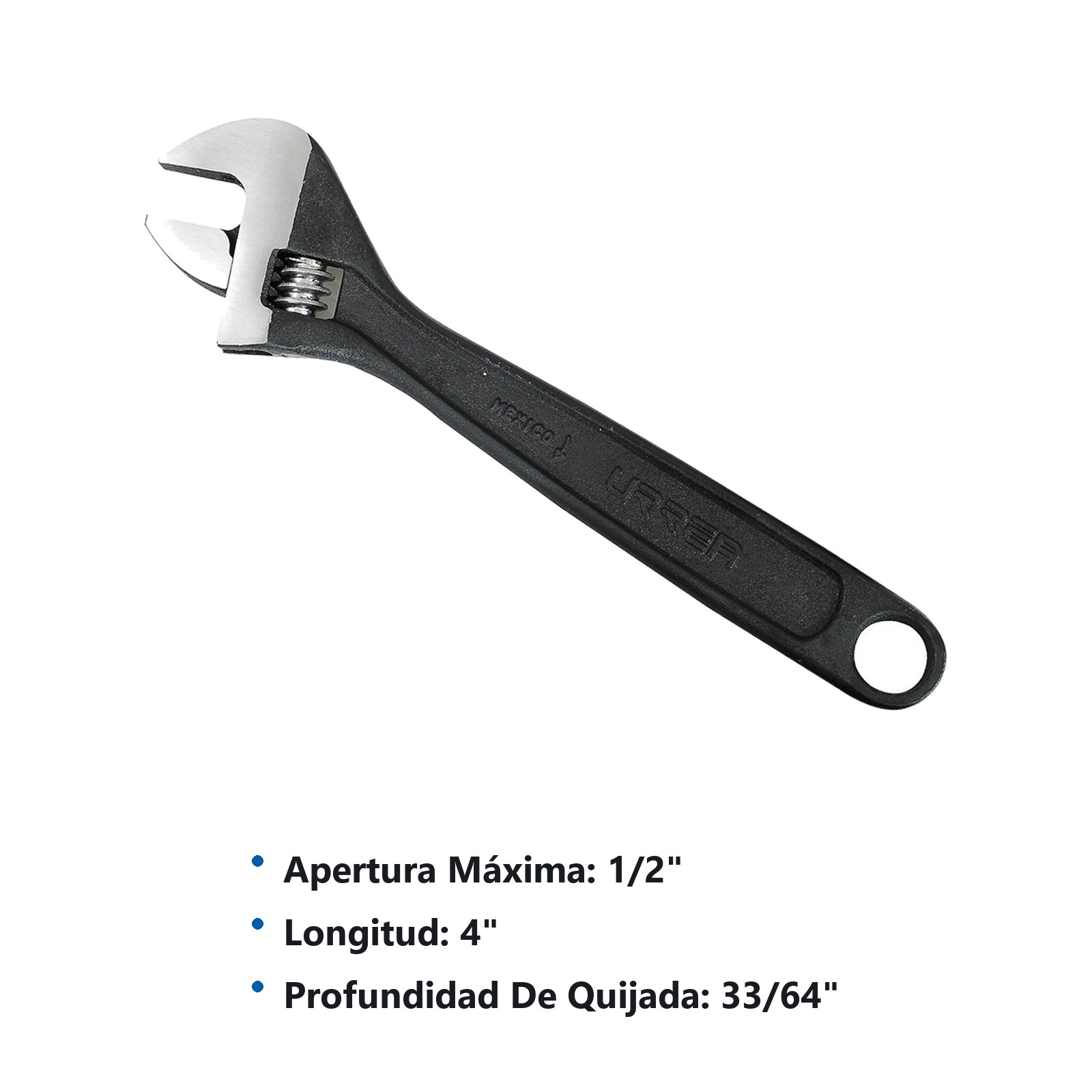 Llave ajustable fosfatizada 4" Urrea - Imagen 2