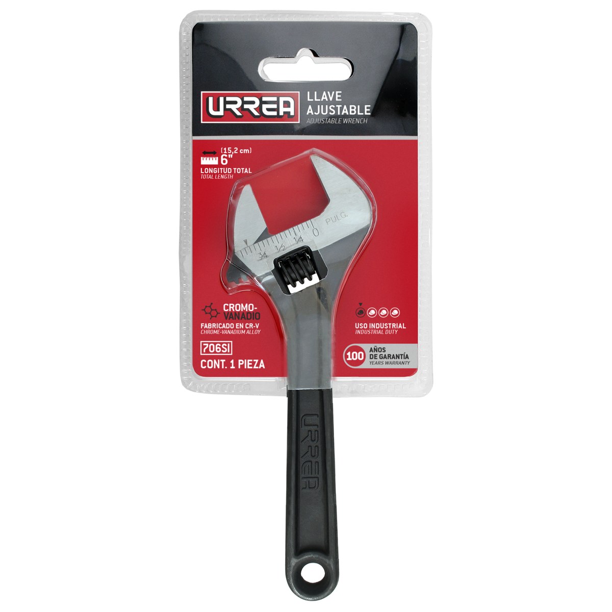 Llave ajustable fosfatizada 6" Urrea - Imagen 2