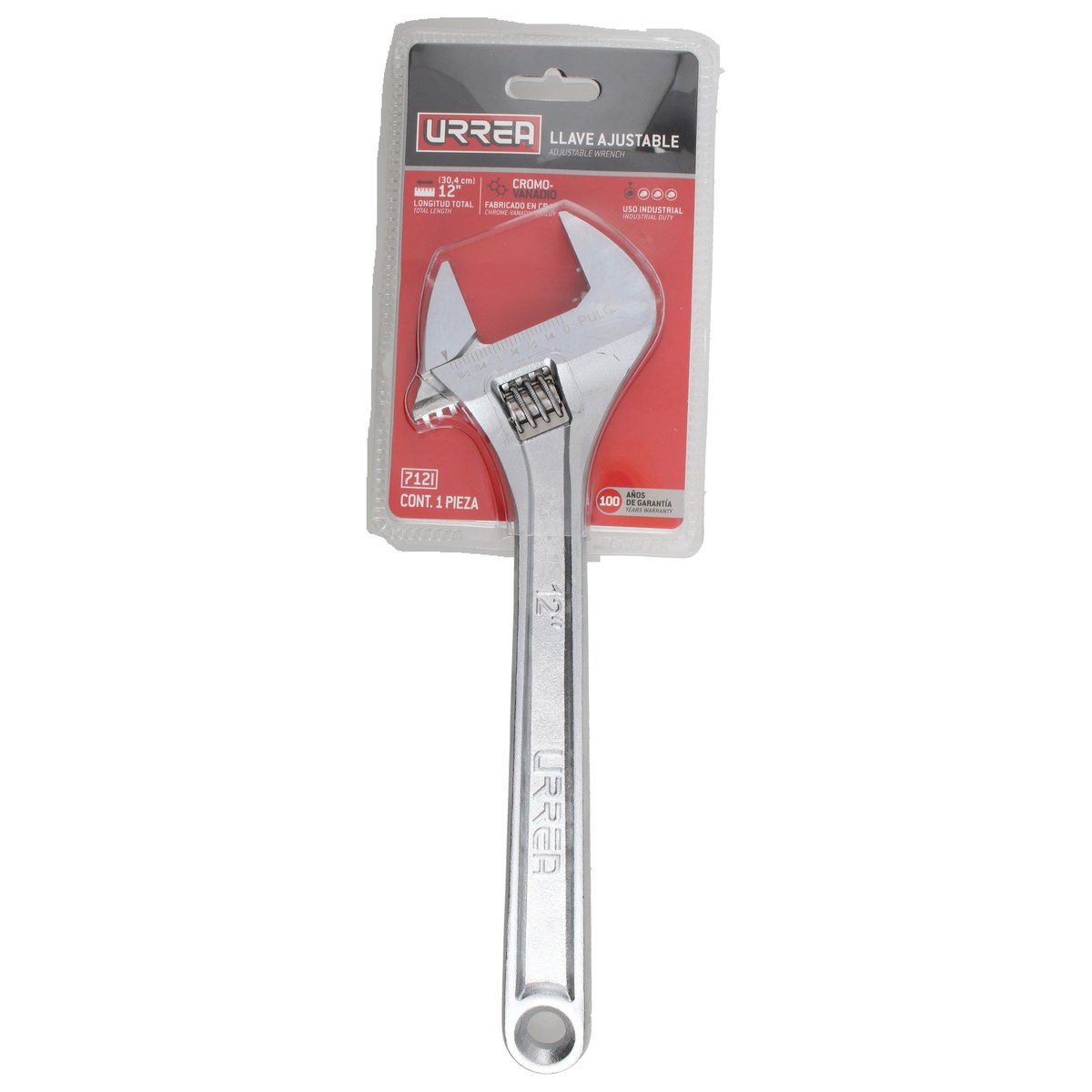 Llave ajustable cromada 8" Urrea - Imagen 2