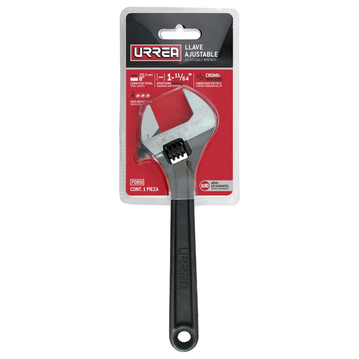 Llave ajustable fosfatizada 8" Urrea - Imagen 2