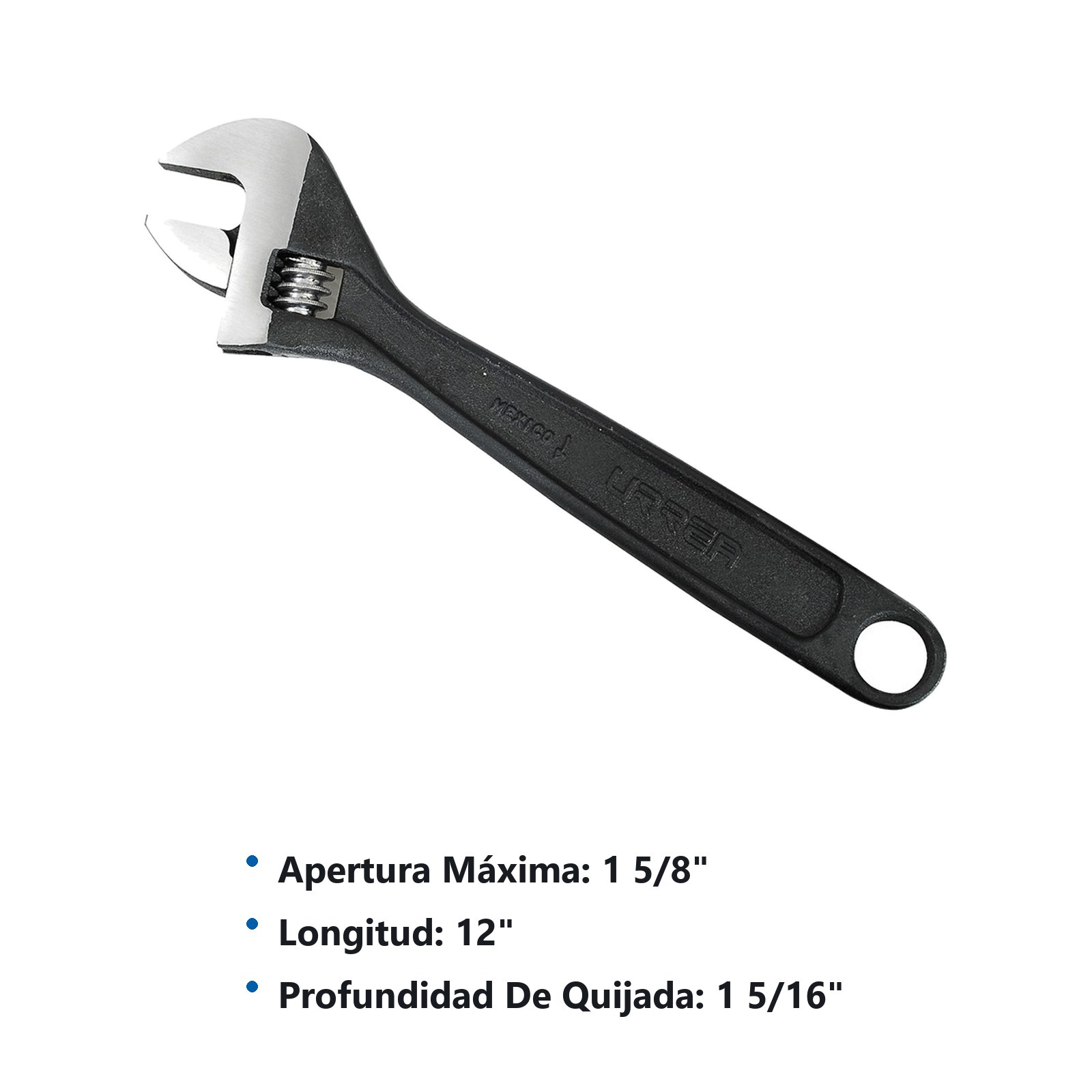 Llave ajustable fosfatizada 12" Urrea - Imagen 3