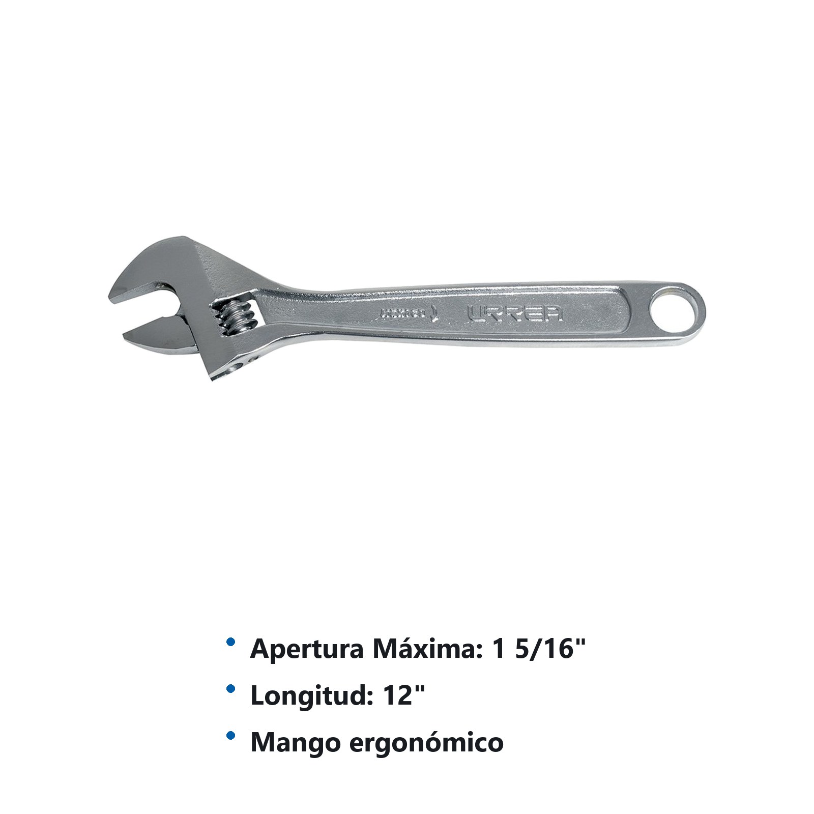 Llave ajustable cromada 15" Urrea - Imagen 2
