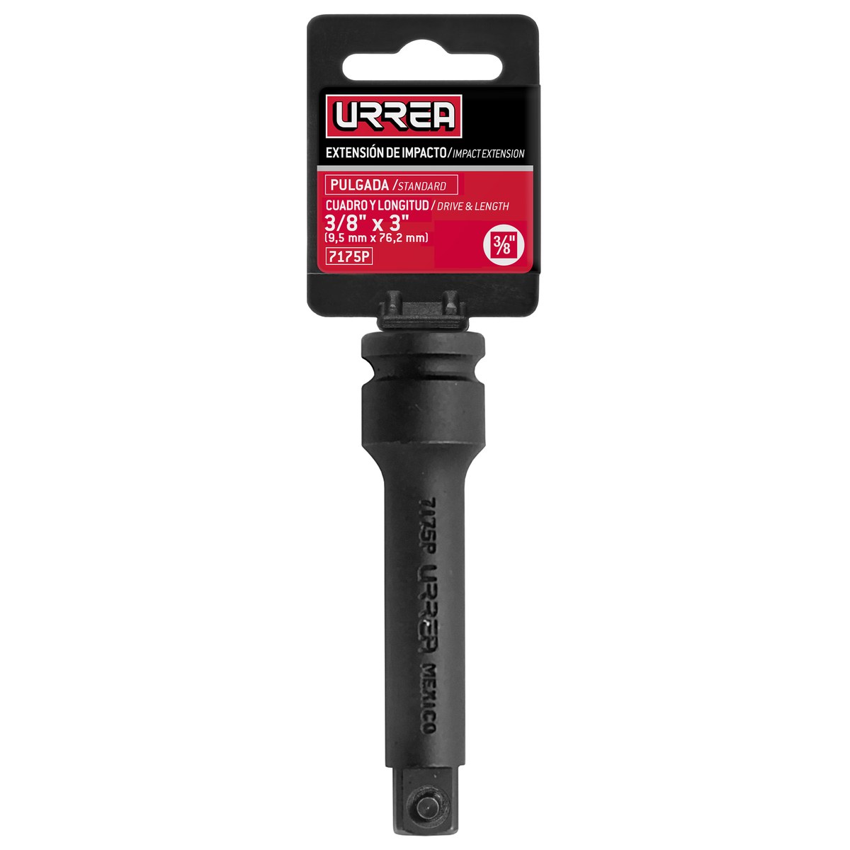 Extensión con perno para dado de impacto cuadro de 3/8", 3" Urrea - Imagen 2