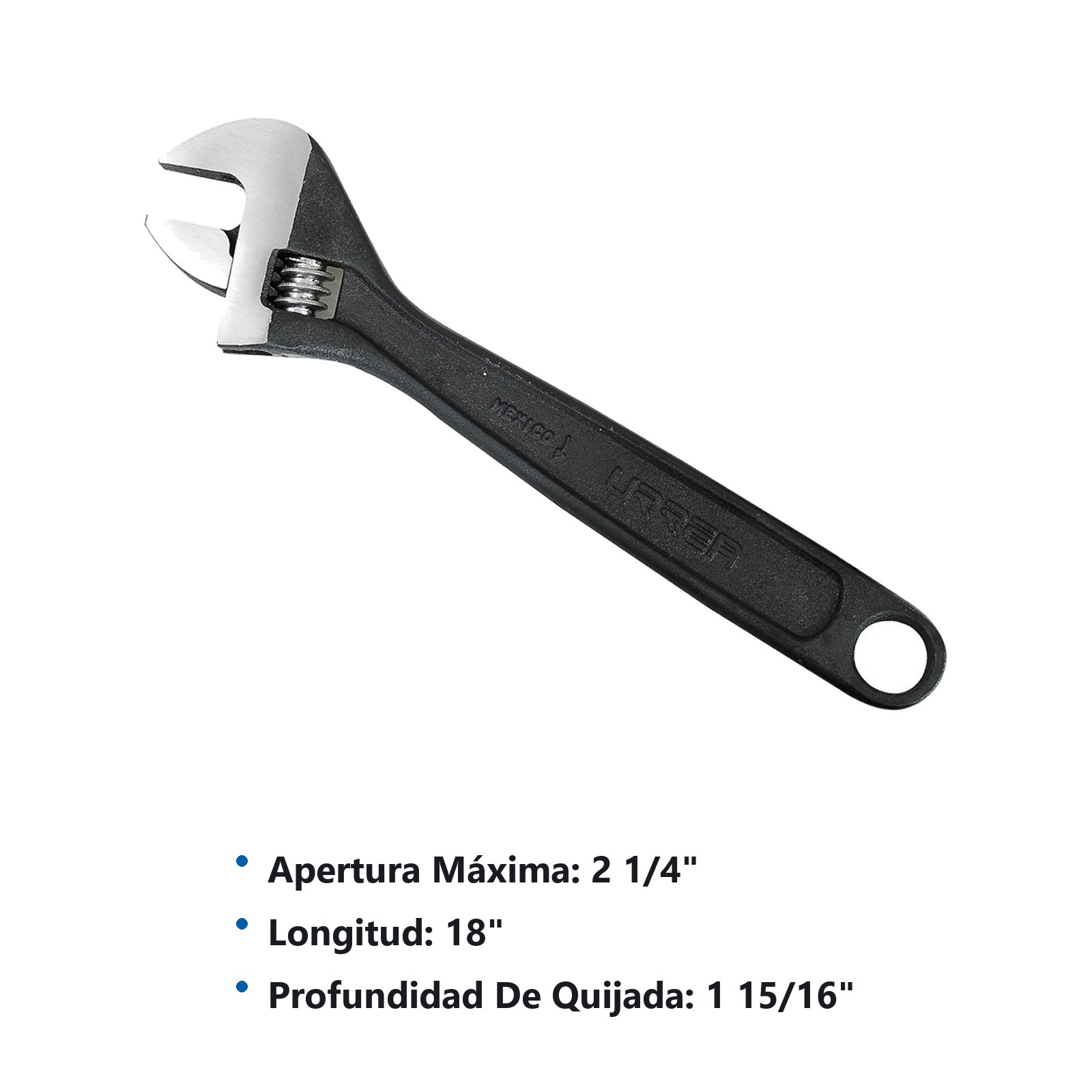Llave ajustable fosfatizada 18" Urrea - Imagen 2