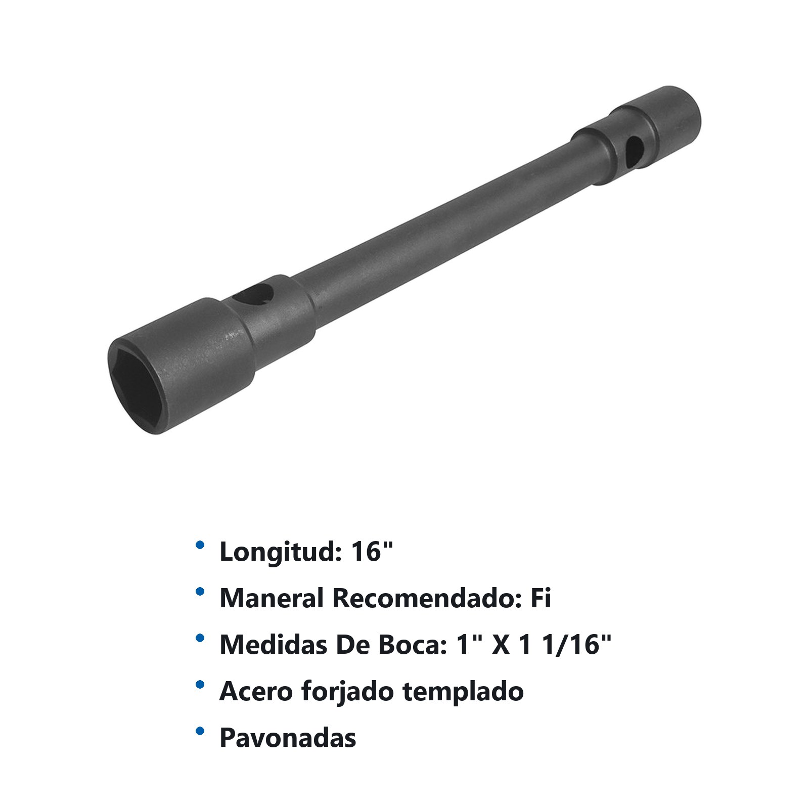Llave de artillería pavonada doble boca hexagonal en pulgadas, 1" x 1-1/16" Surtek - Imagen 2