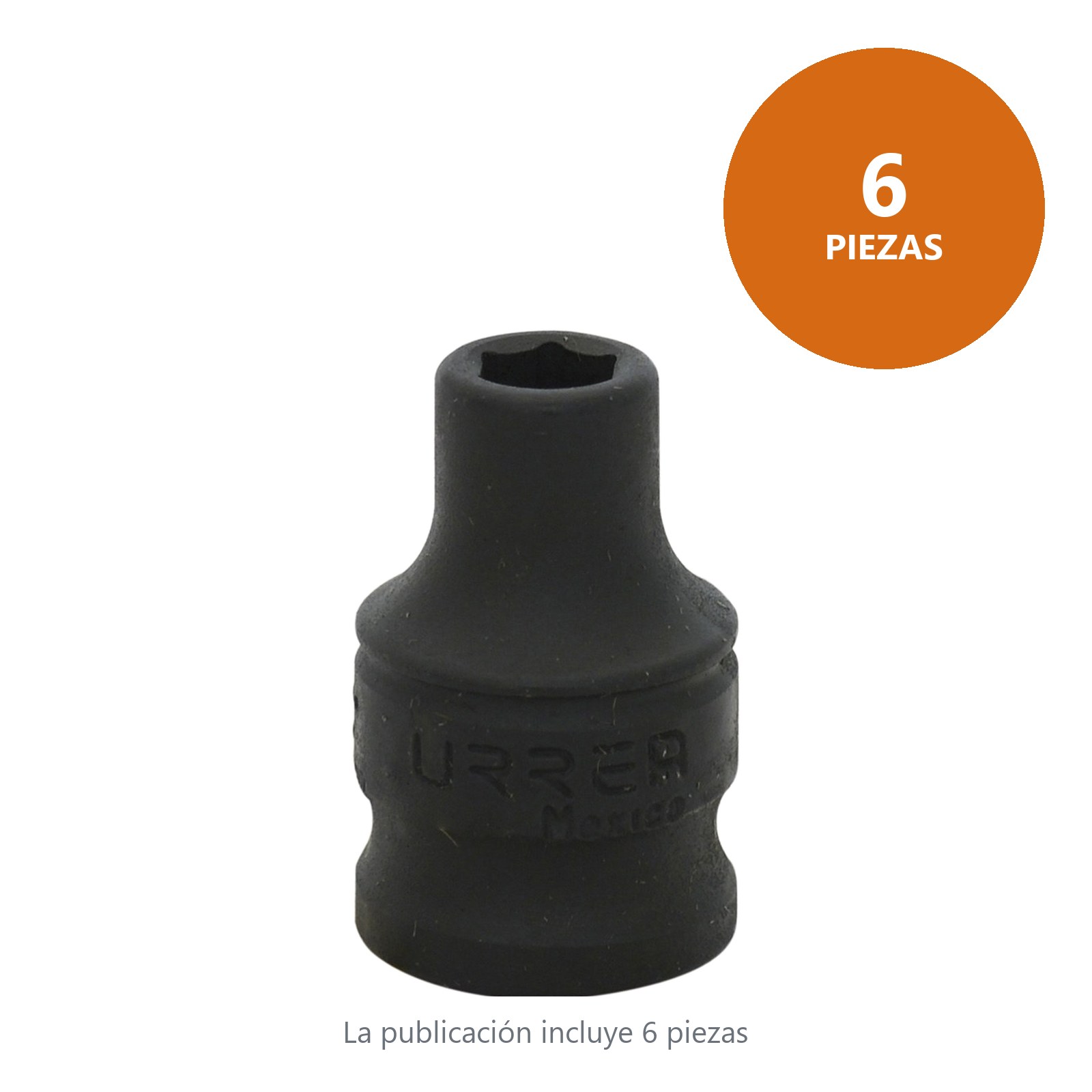 Dado de impacto cuadro de 3/8", 6 puntas, en pulgadas, 7/16" Urrea - Imagen 2