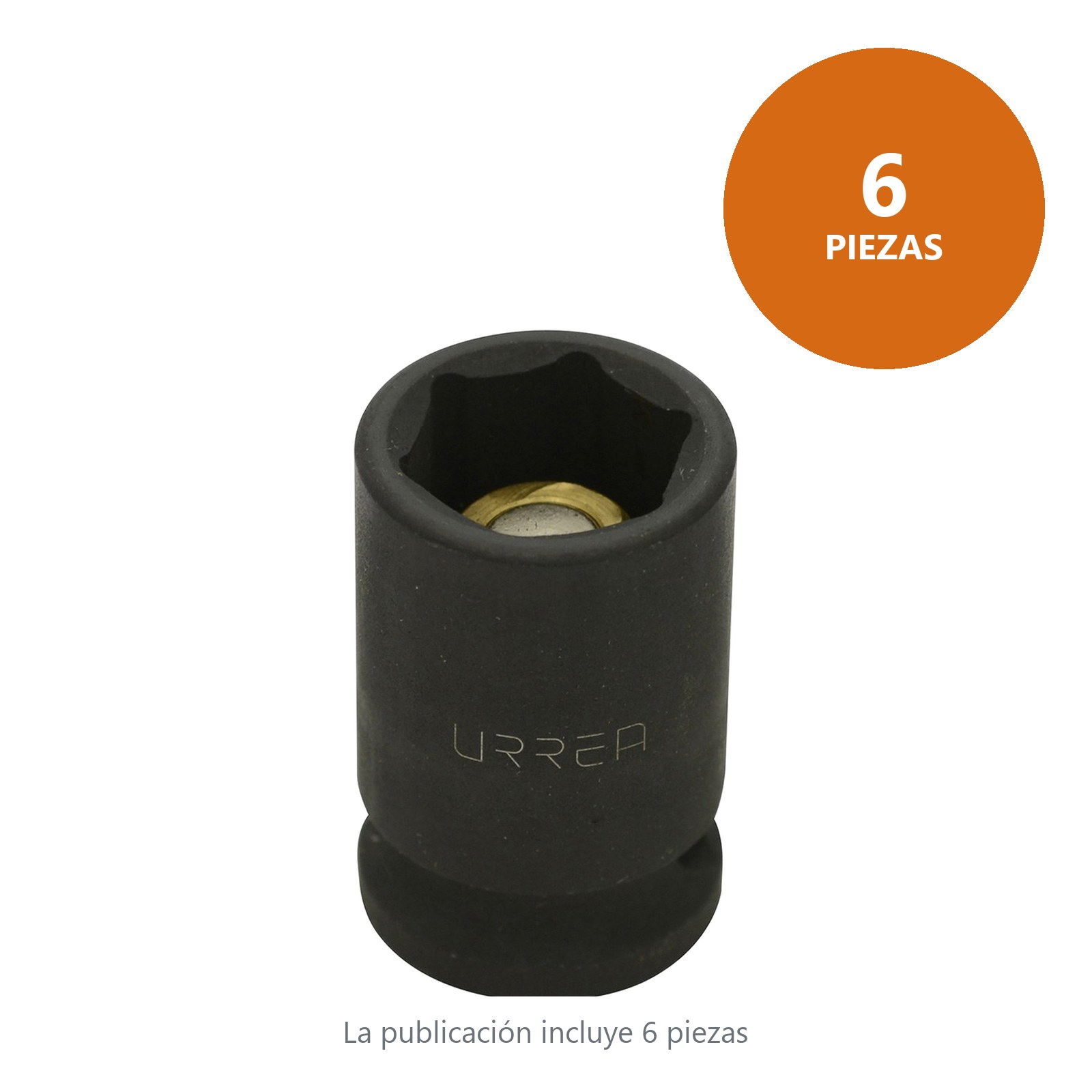 Dado de impacto con imán cuadro de 3/8", 6 puntas, en pulgadas, 1/2" Urrea - Imagen 2