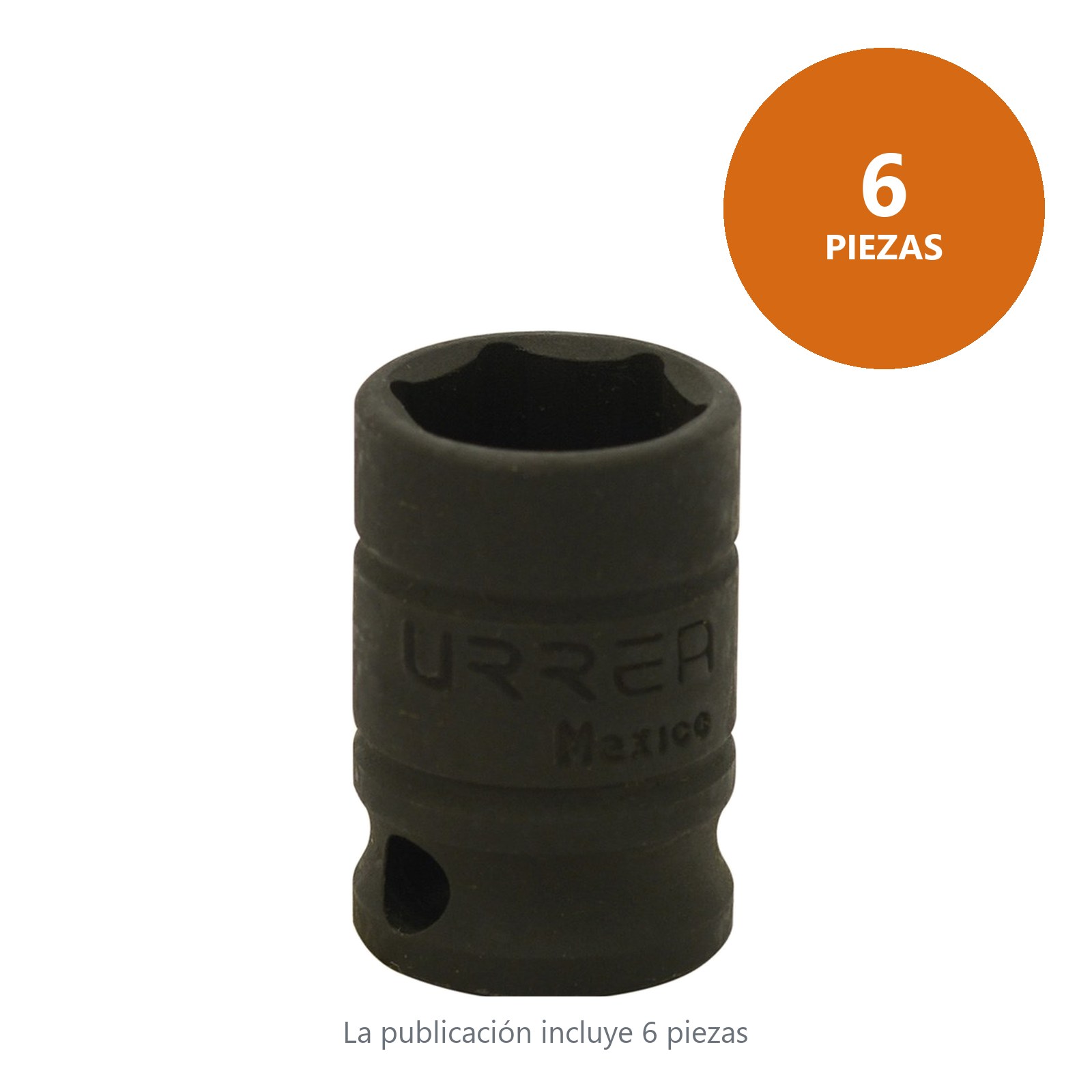 Dado de impacto cuadro de 3/8", 6 puntas, métrico, 18 mm Urrea - Imagen 2