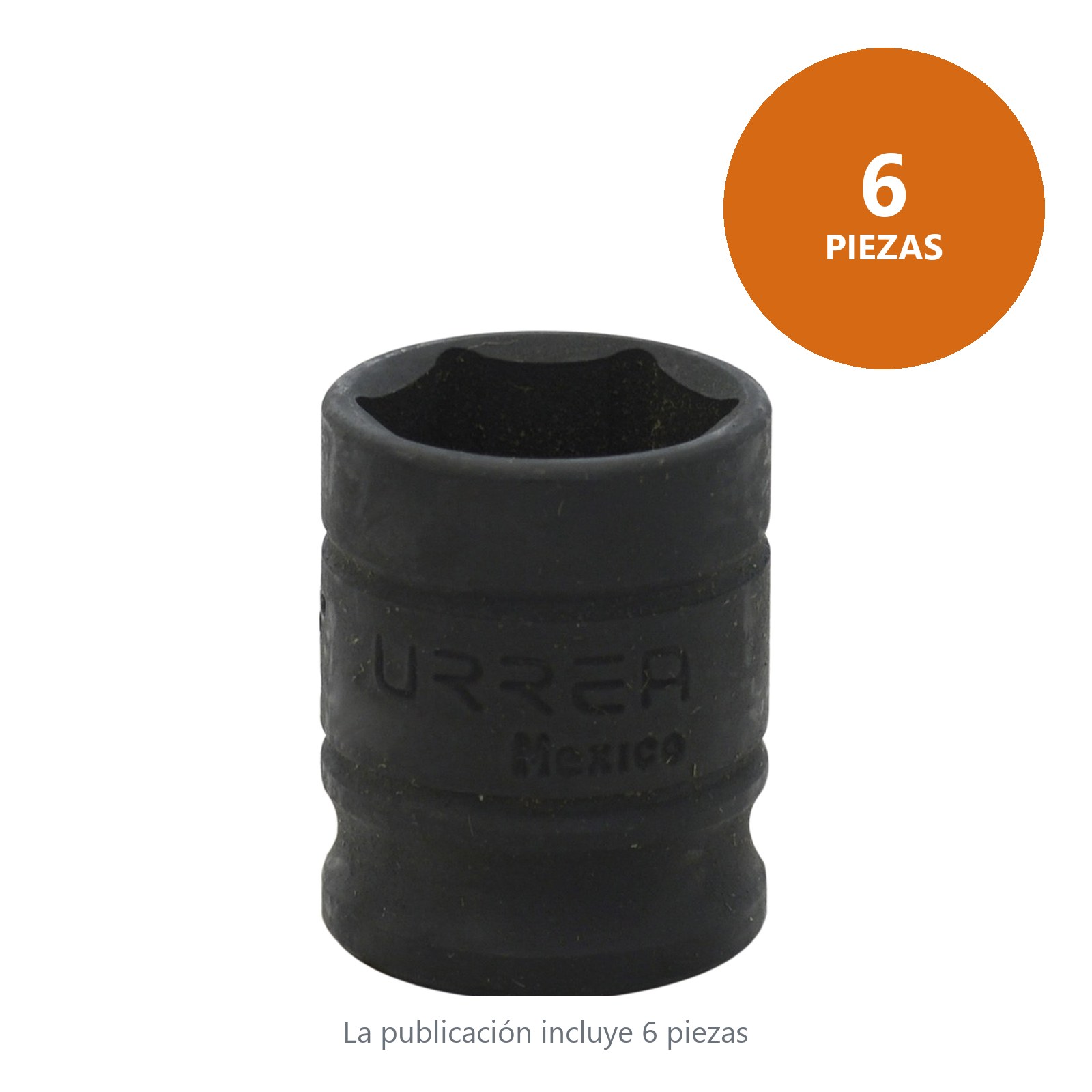 Dado de impacto cuadro de 3/8", 6 puntas, en pulgadas, 5/8" Urrea - Imagen 2