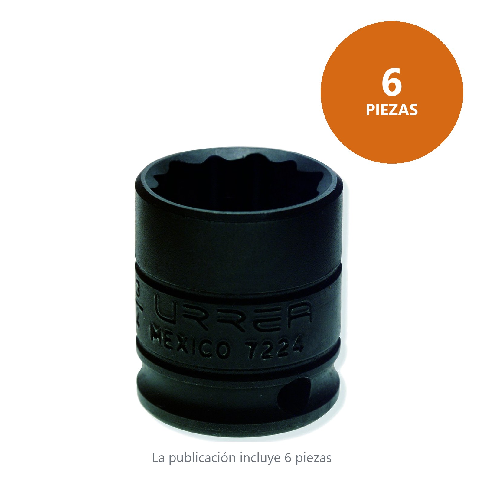 Dado de impacto cuadro de 3/8", 12 puntas, en pulgadas, 3/4" Urrea - Imagen 2