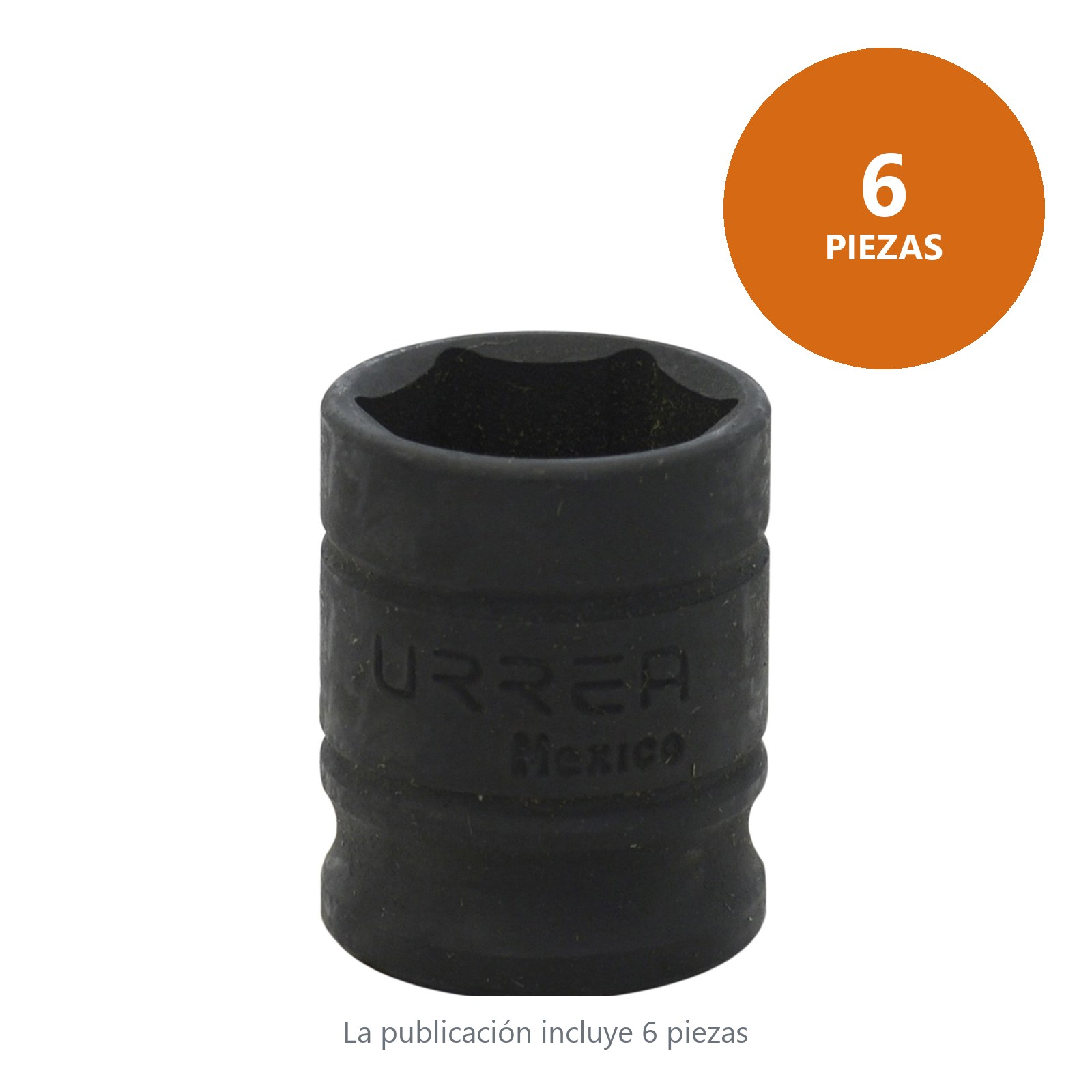 Dado de impacto cuadro de 3/8", 6 puntas, en pulgadas, 3/4" Urrea - Imagen 2